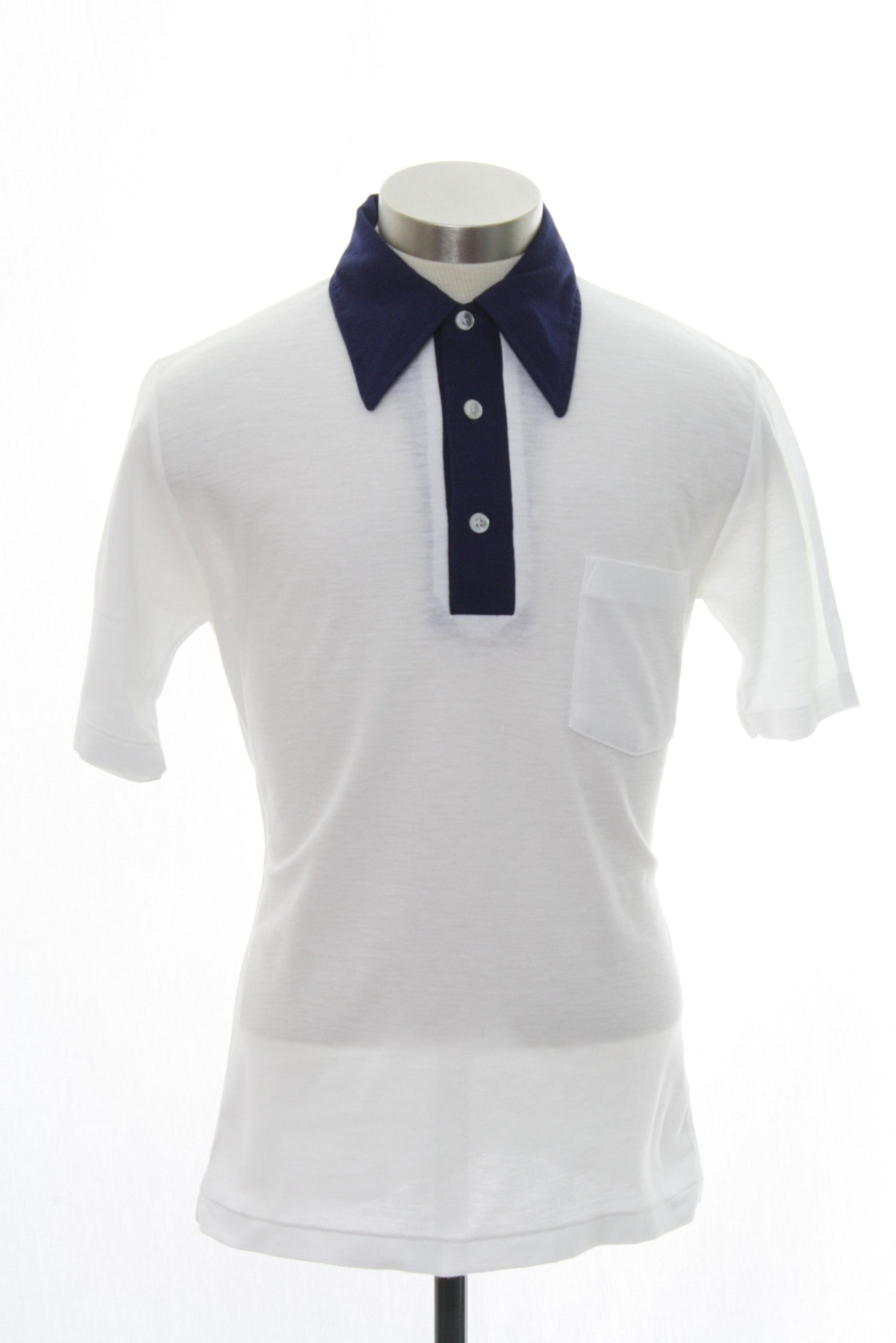 70s Shirt (Abco): 70s -Abco- Mens white background with navy blue ...