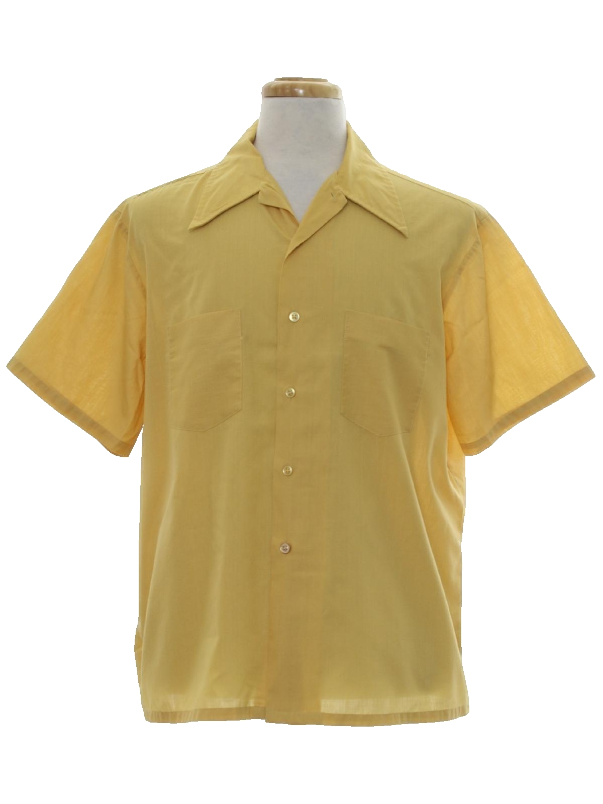 1970's Shirt (Towncraft): 70s -Towncraft- Mens harvest gold polyester ...