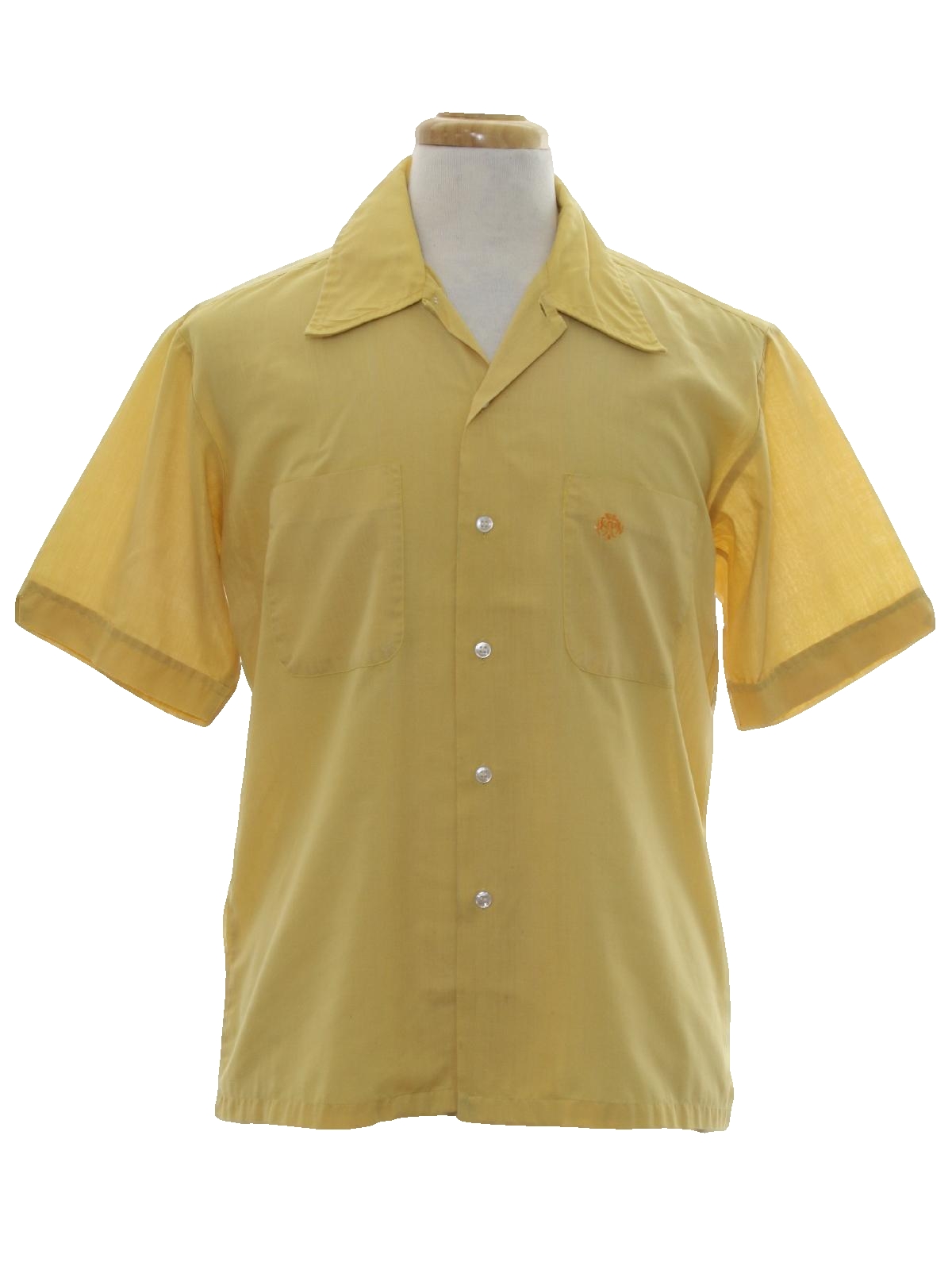 Retro Seventies Shirt: 70s -no label- Mens harvest gold polyester ...