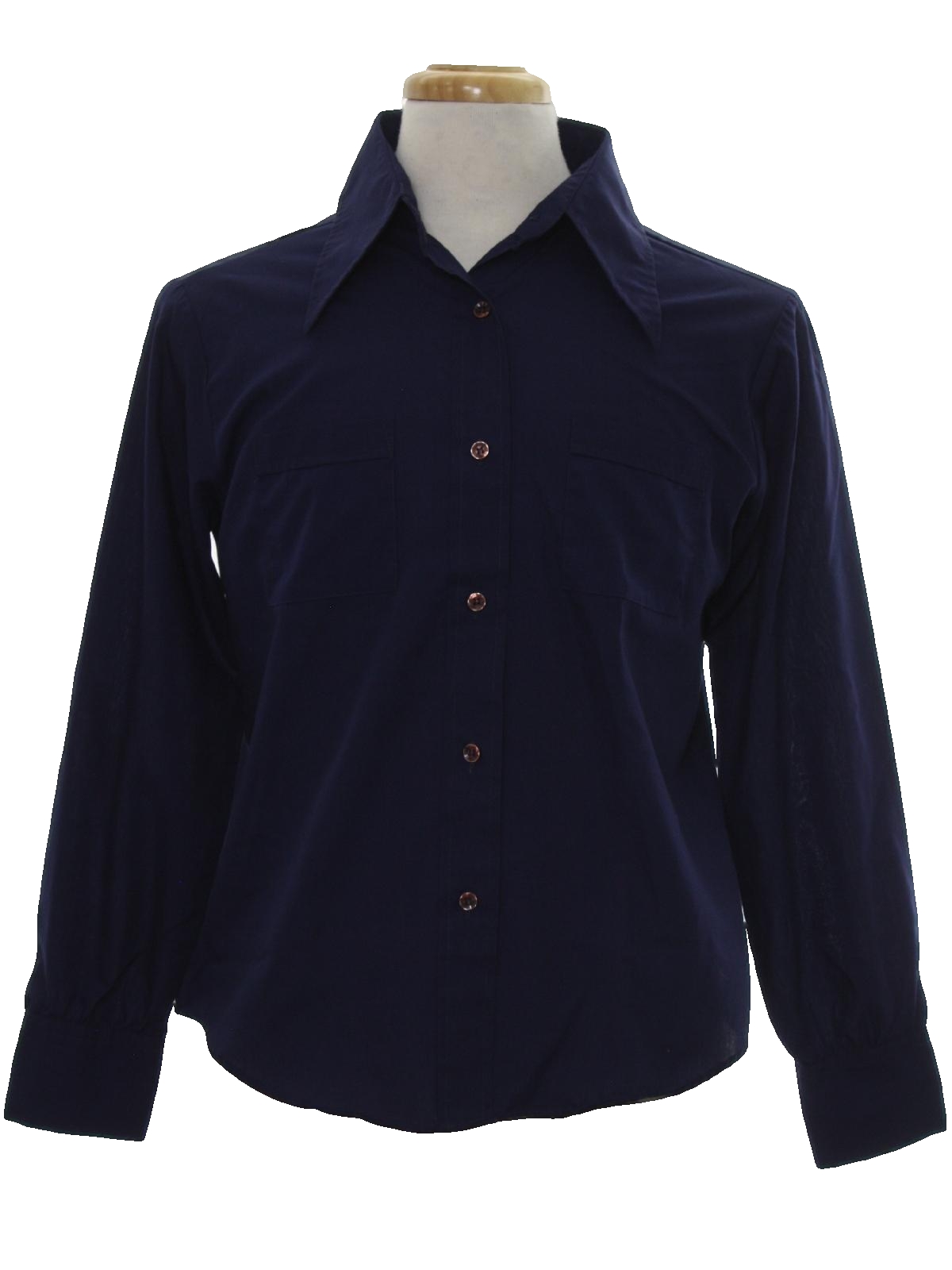 Vintage Sears Seventies Shirt: 70s -Sears- Mens dark navy blue ...