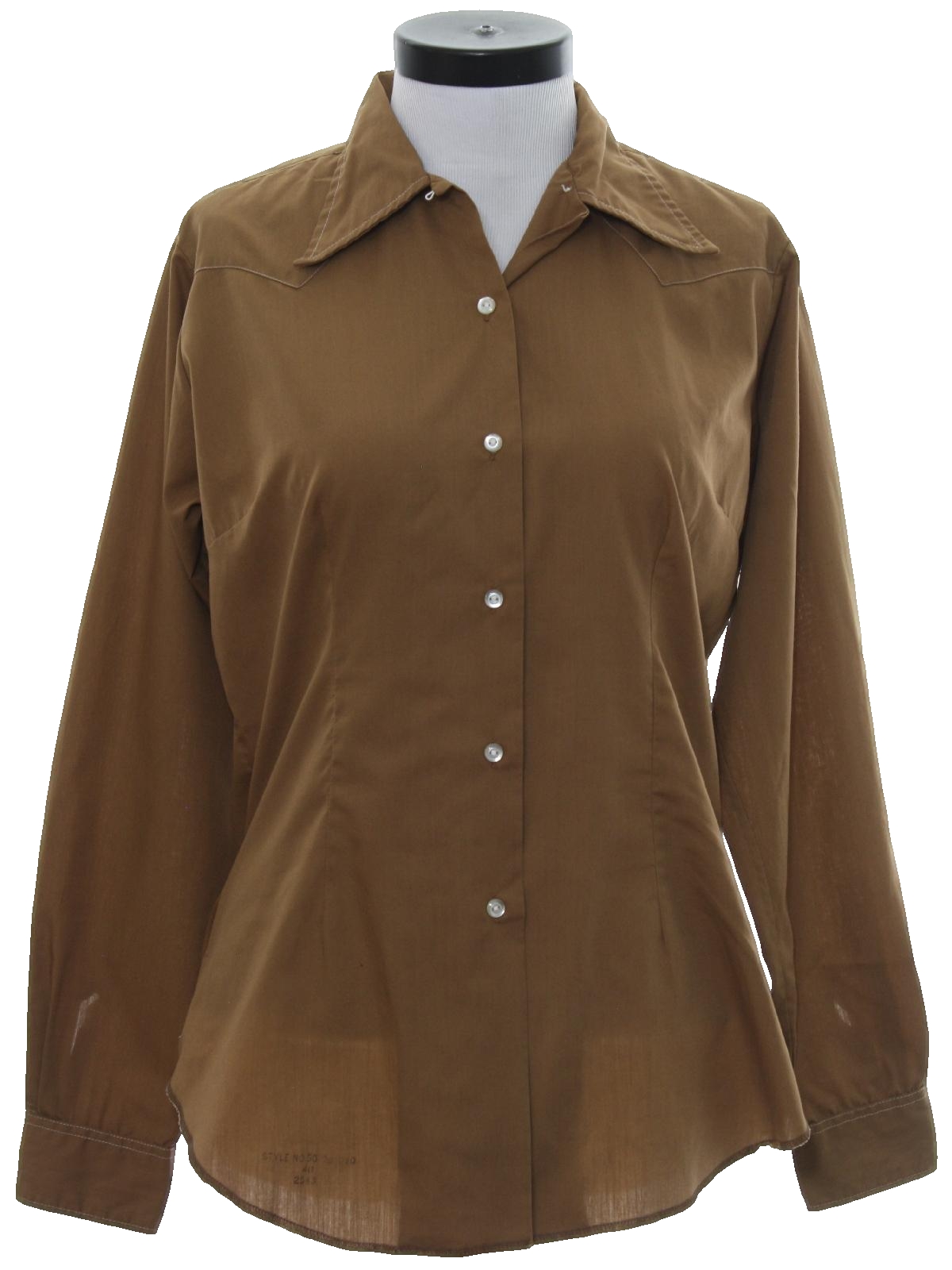Retro Seventies Western Shirt: 70s -Karman- Womens saddle brown ...