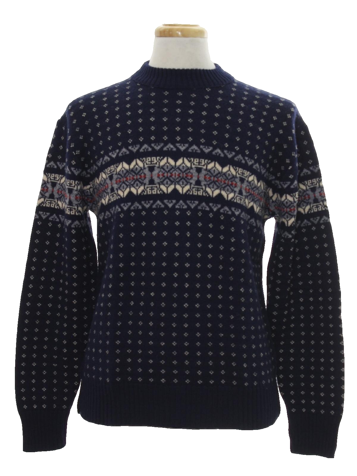Vintage 80s Sweater: Early 80s vintage -Missing Label- Mens navy blue ...