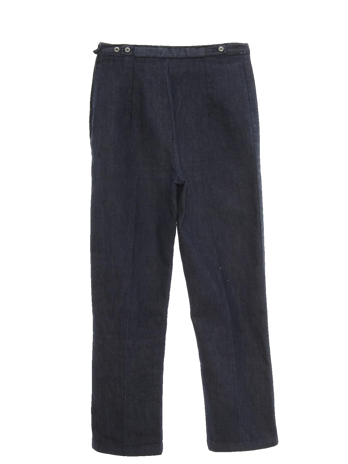 60s Retro Pants: 60s -Glenbrooke- Womens denim blue blended cotton slim ...