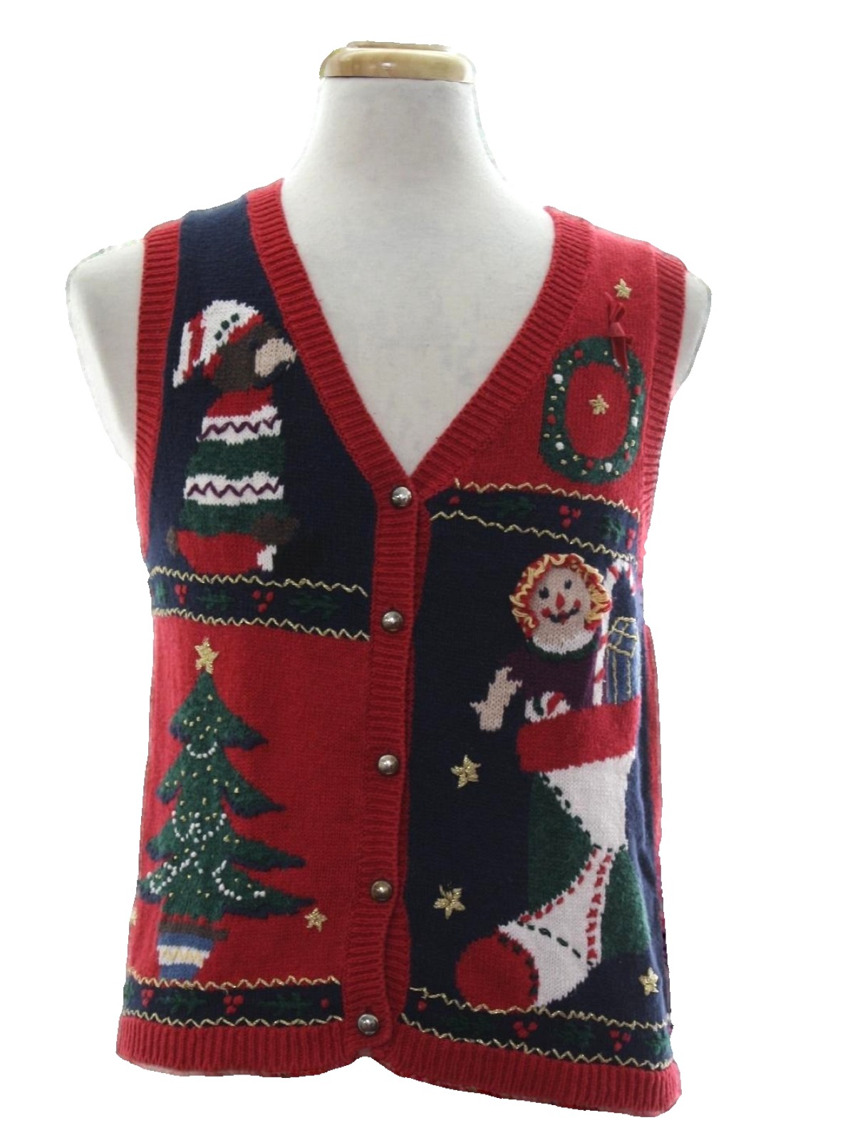 Vintage 1990's Womens Vintage Ugly Christmas Sweater Vest: 90s ...