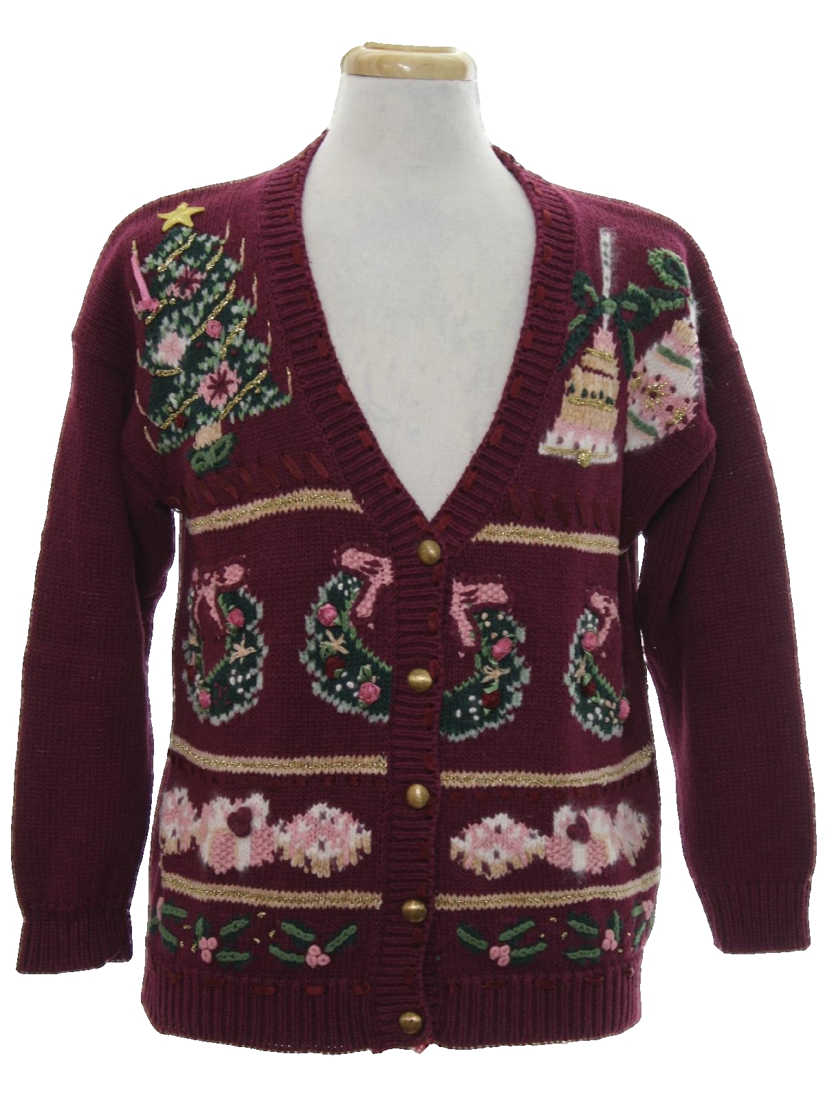 Ugly Christmas Cardigan Sweater: -Hand-Knit Erica- Unisex mulberry ...