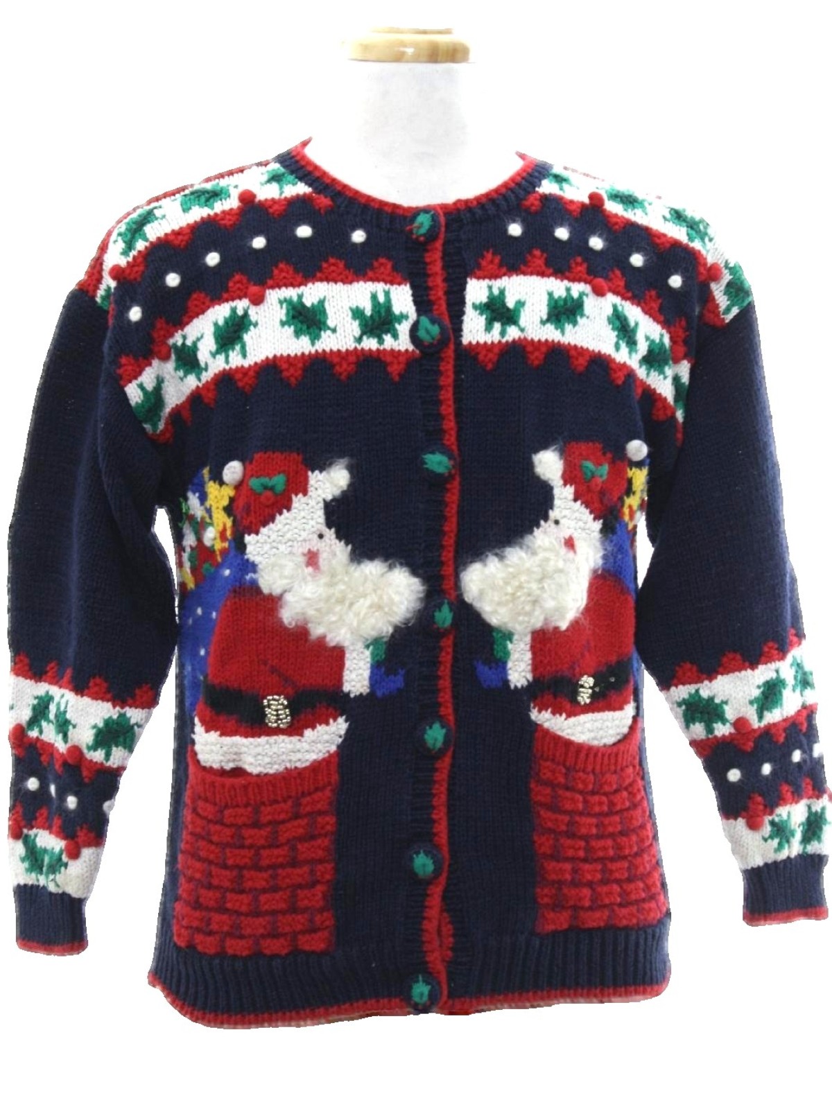 Womens Ugly Christmas Sweater: retro look -Belle Pointe- Womens ...