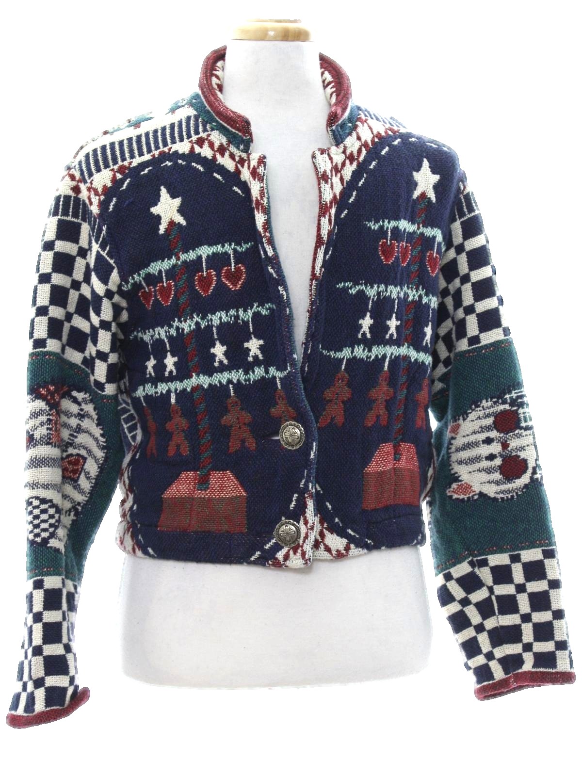 Womens Ugly Christmas Sweater Jacket: -Painted Pony- Womens navy blue ...