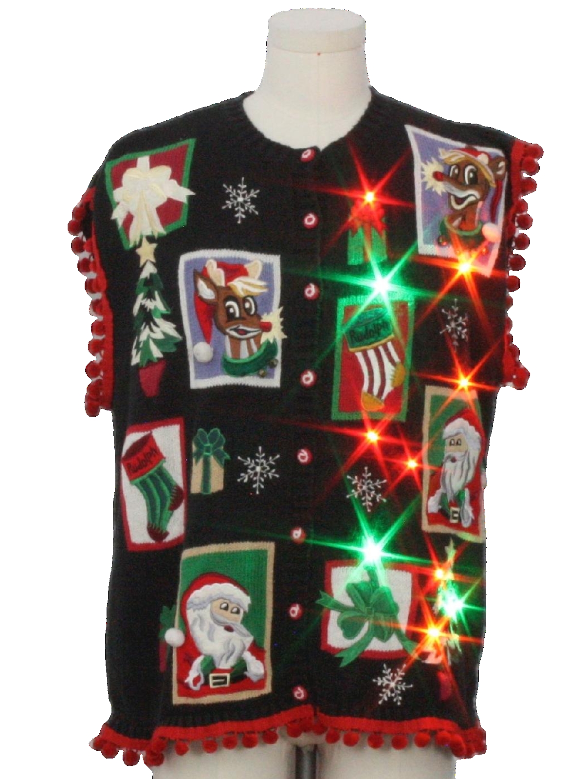 YNYW Mens Womens Unisex Flash Led Light Jacket Vest Trouser For Party Xmas Christmas Fancy Outdoor Costume (Jacket, S