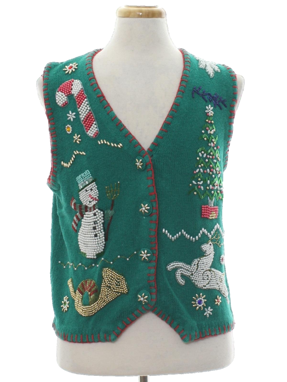 Ugly Christmas Sweater Vest: -Victoria Harbour- Unisex spearmint green ...