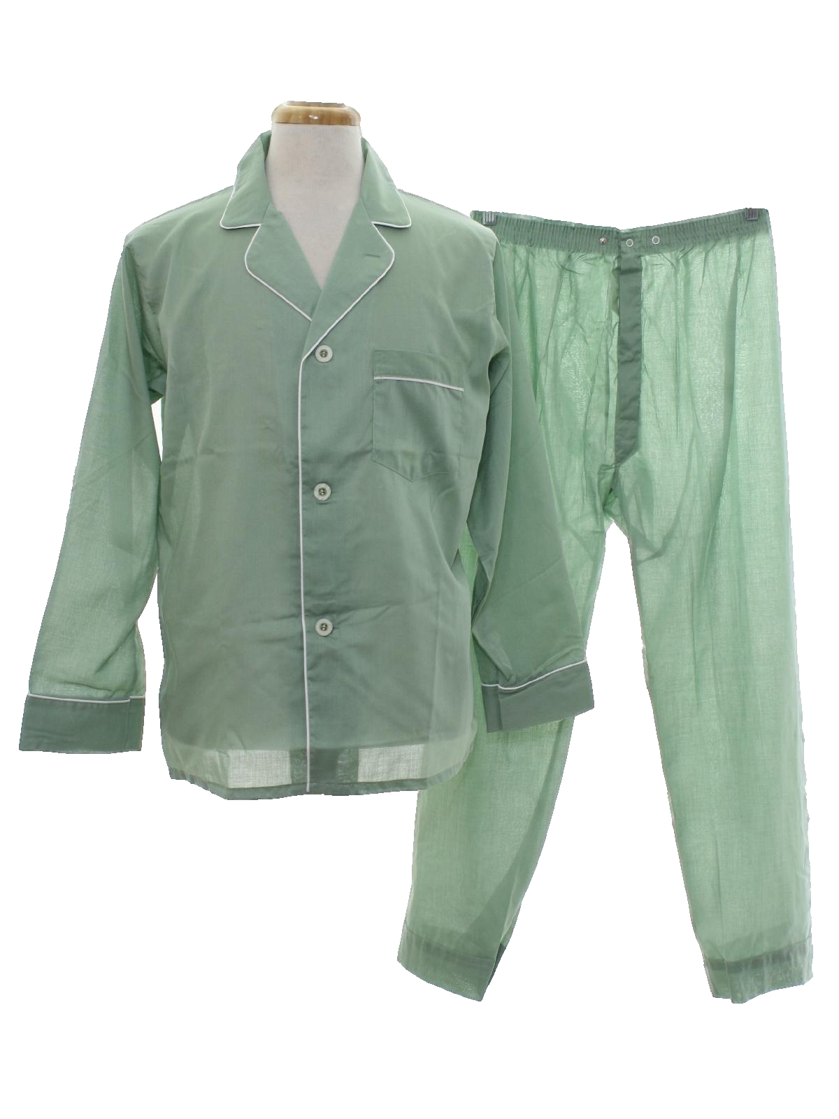 1960's Retro Mens Mod Pajamas: 60s -Diplomat- Mens two piece celadon ...