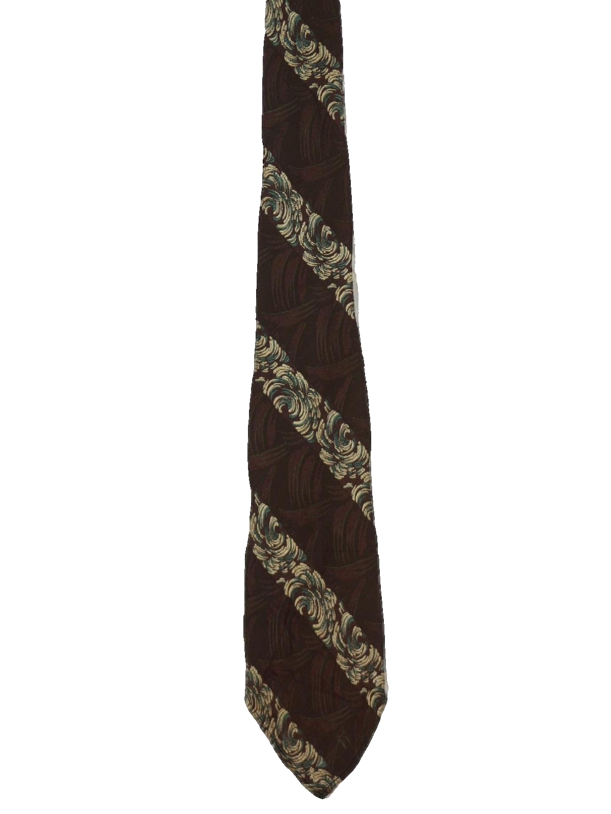 1930s Vintage Neck Tie: 30s -Missing Label- Mens dark brown with off ...