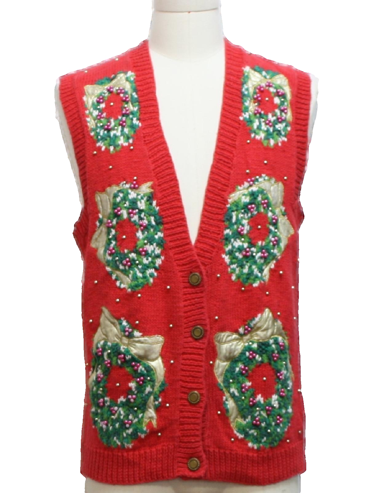 1990's Vintage Ugly Christmas Sweater Vest: 90s authentic vintage ...