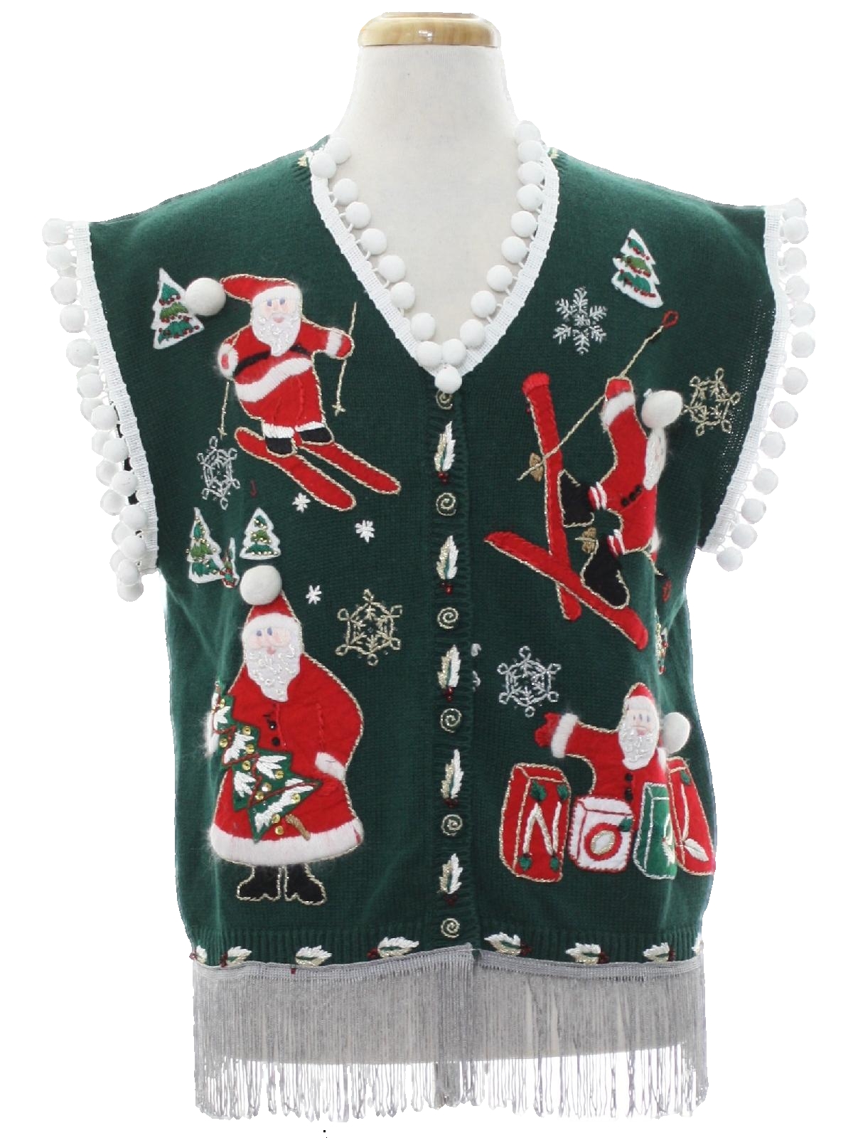 1990's Vintage Hand Embellished Ugly Christmas Sweater Vest: 90s ...