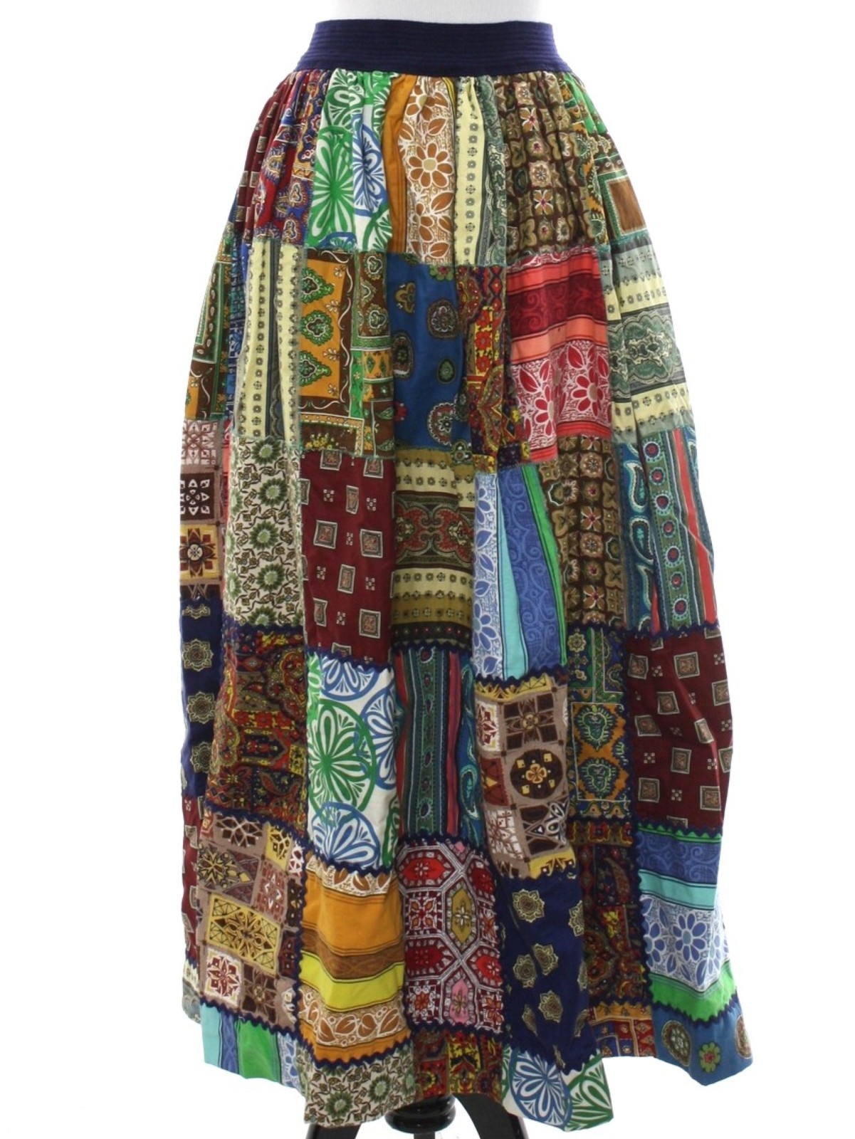 1970's Vintage home sewn Hippie Skirt: 70s -home sewn- Womens multi ...