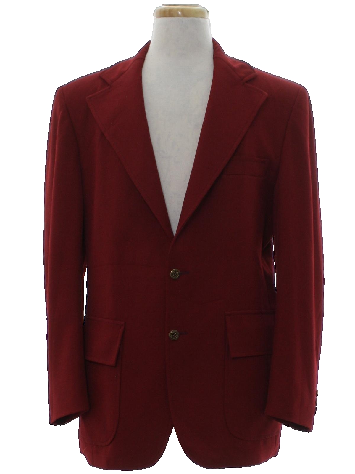 Vintage 70s Jacket: 70s -Towncraft- Mens berry red background polyester ...