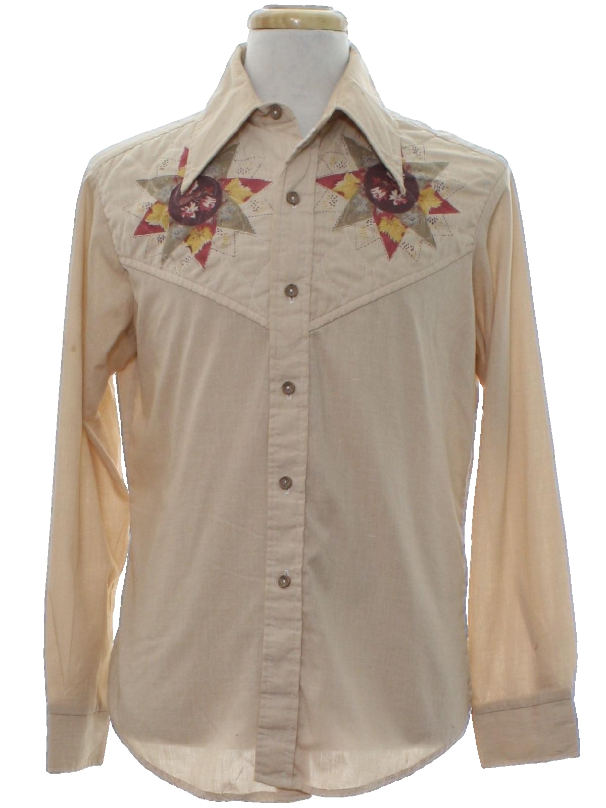 1970's Kennington Mens Hippie Quilted Western Shirt