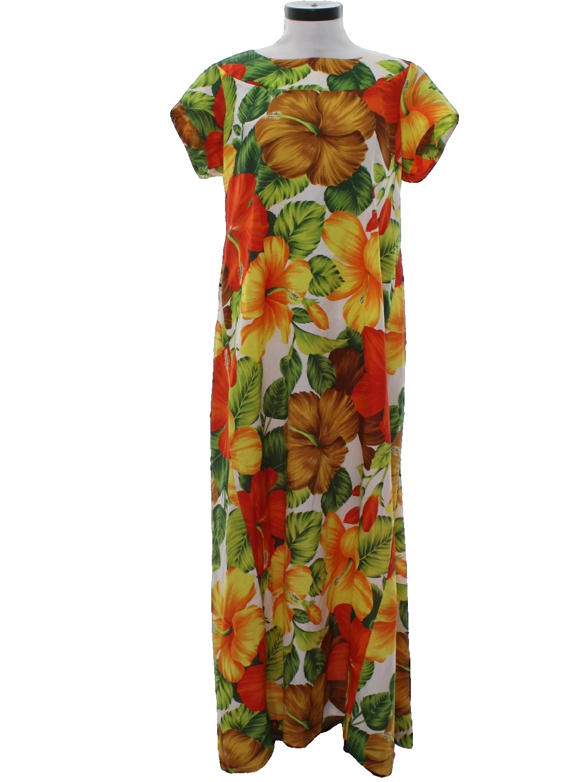Vintage 70s Hawaiian Dress: 70s -Pacific Isle Creations- Womens yellow ...