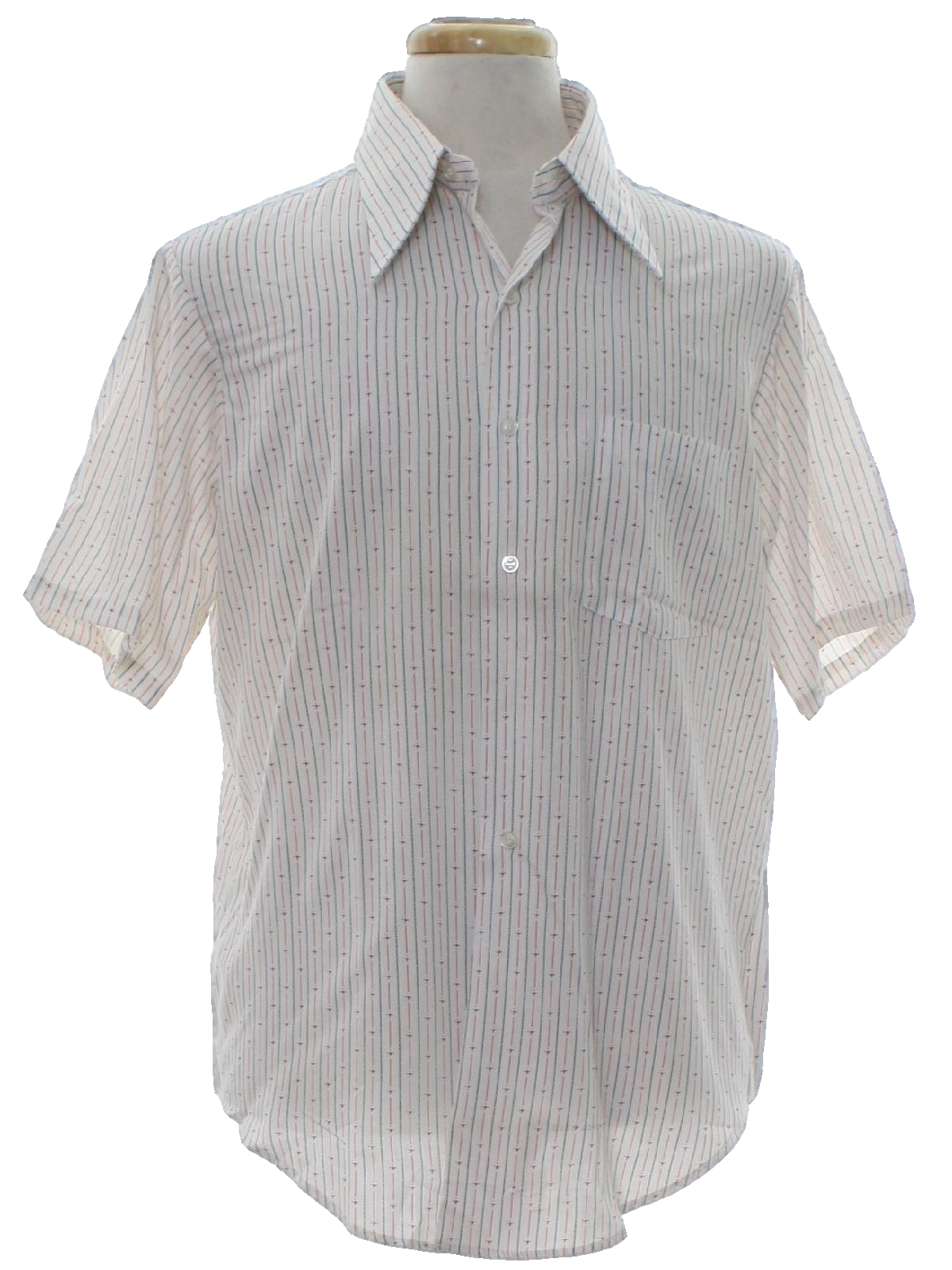 Retro 1970's Shirt (Sutton) : 70s -Sutton- Mens white multi-color ...