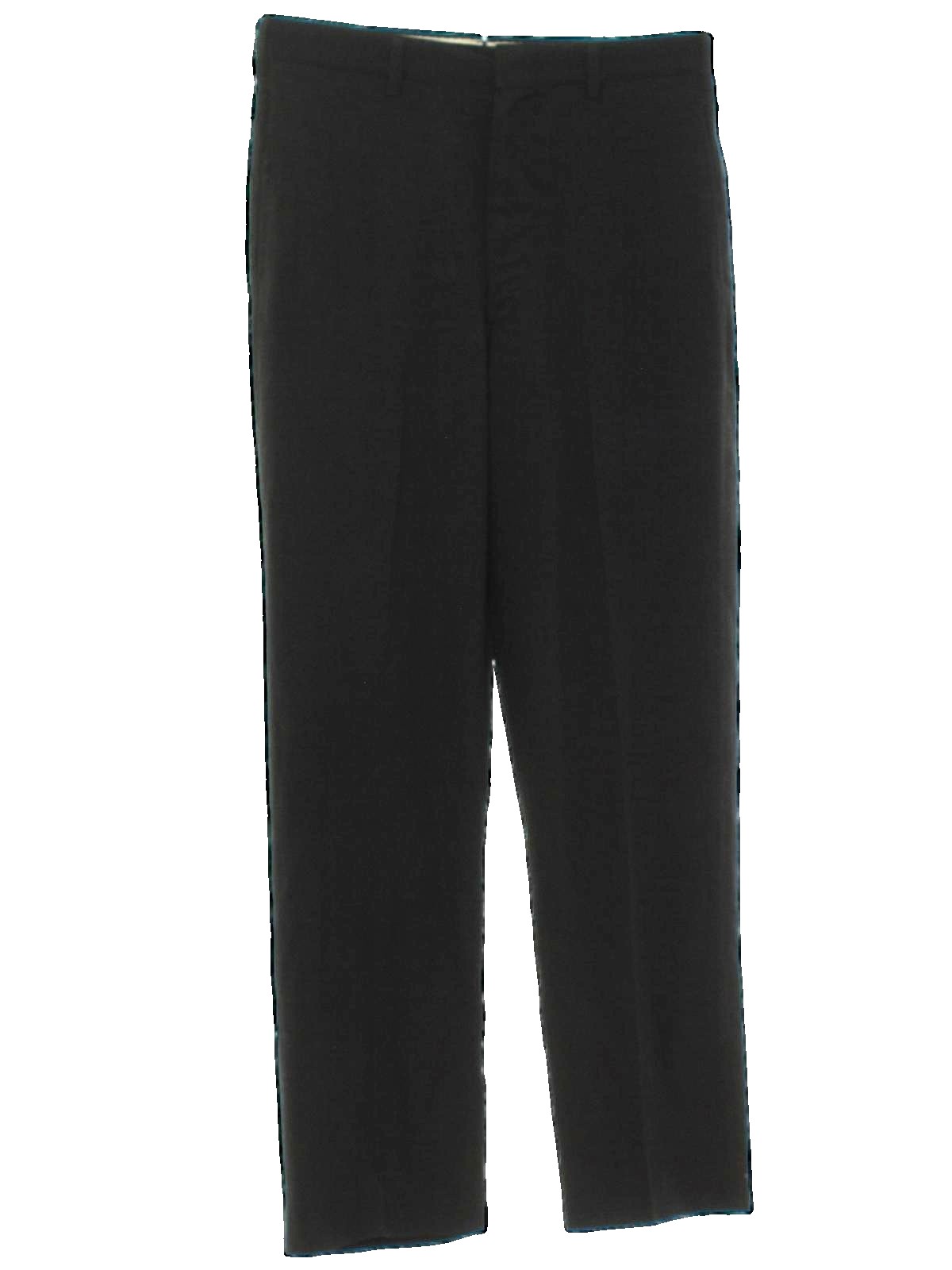 1960's Vintage Pants: 60s -no label- Mens charcoal solid colored wool ...