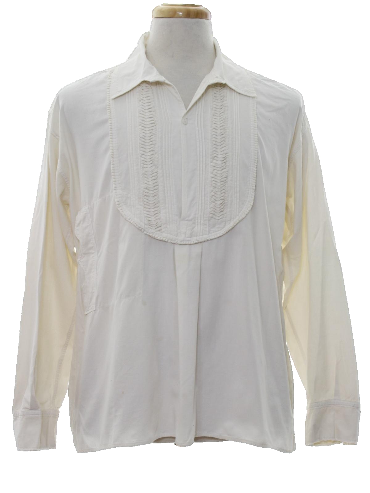 Vintage Sixties Hippie Shirt: 60s -No Label- Mens white cotton ...
