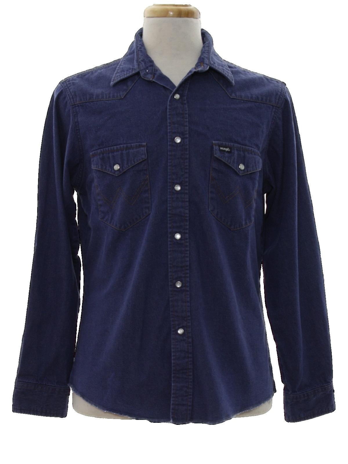 1980's Vintage Wrangler Western Shirt: 80s -Wrangler- Mens blue ...
