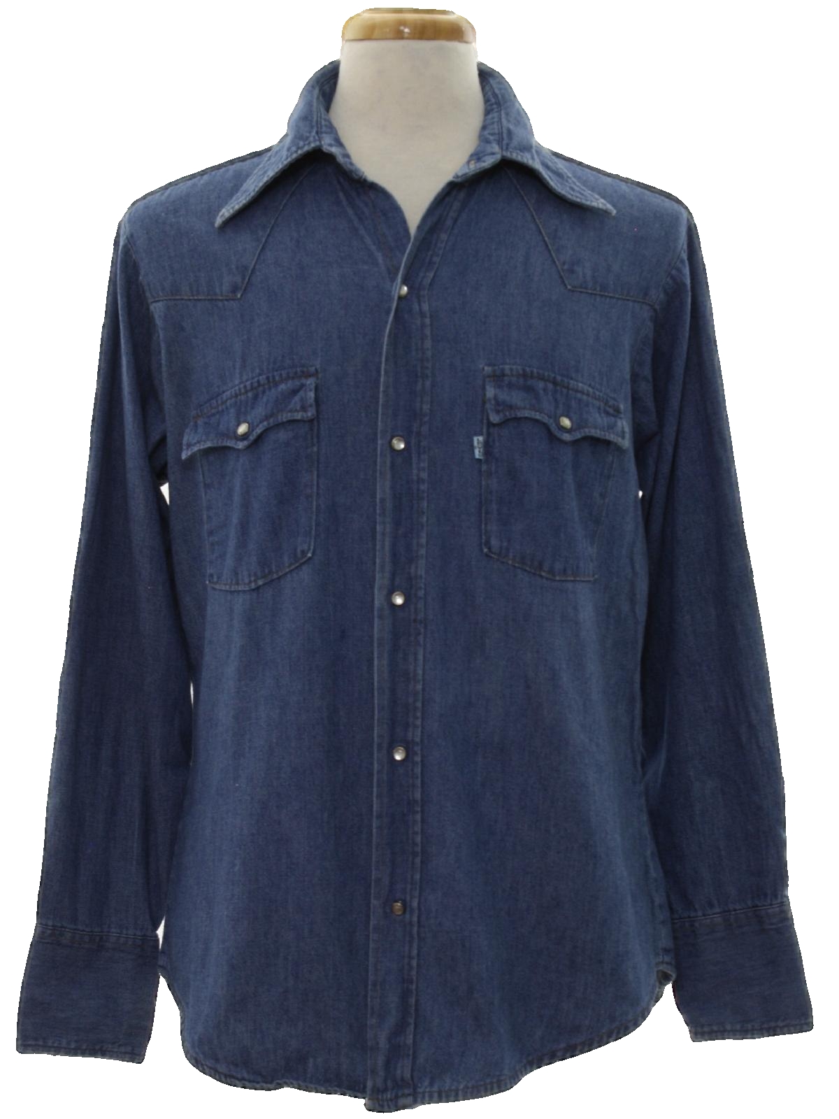 Levis Seventies Vintage Western Shirt: 70s -Levis- Mens hazy blue ...