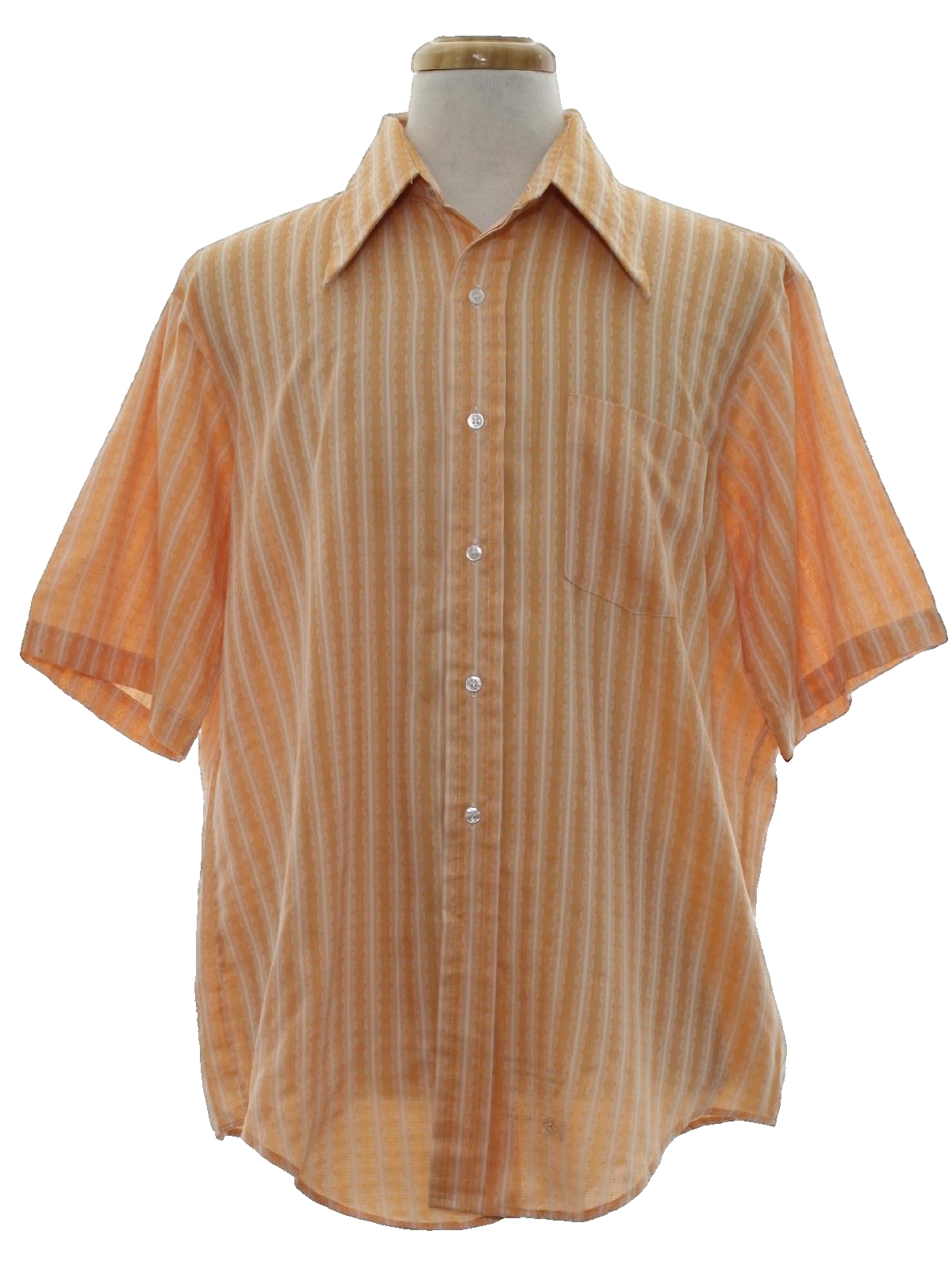 1970's Vintage Arrow Shirt: 70s -Arrow- Mens shades of peach and white ...