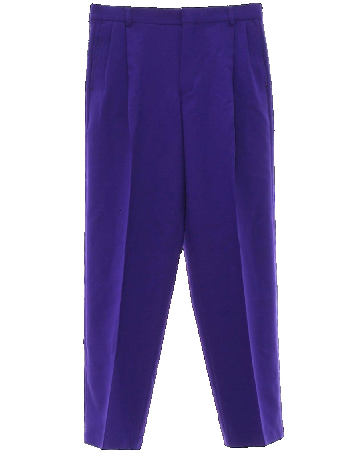 Vintage 1980's Pants: 80s -No Label- Mens purple acrylic poplin totally ...