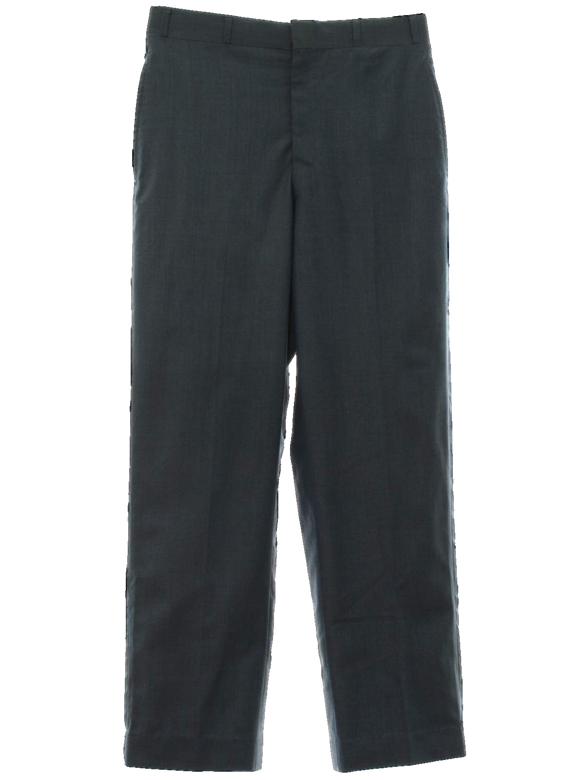 Retro 1960's Pants: 60s -No Label- Mens hazy blue-grey solid colored ...