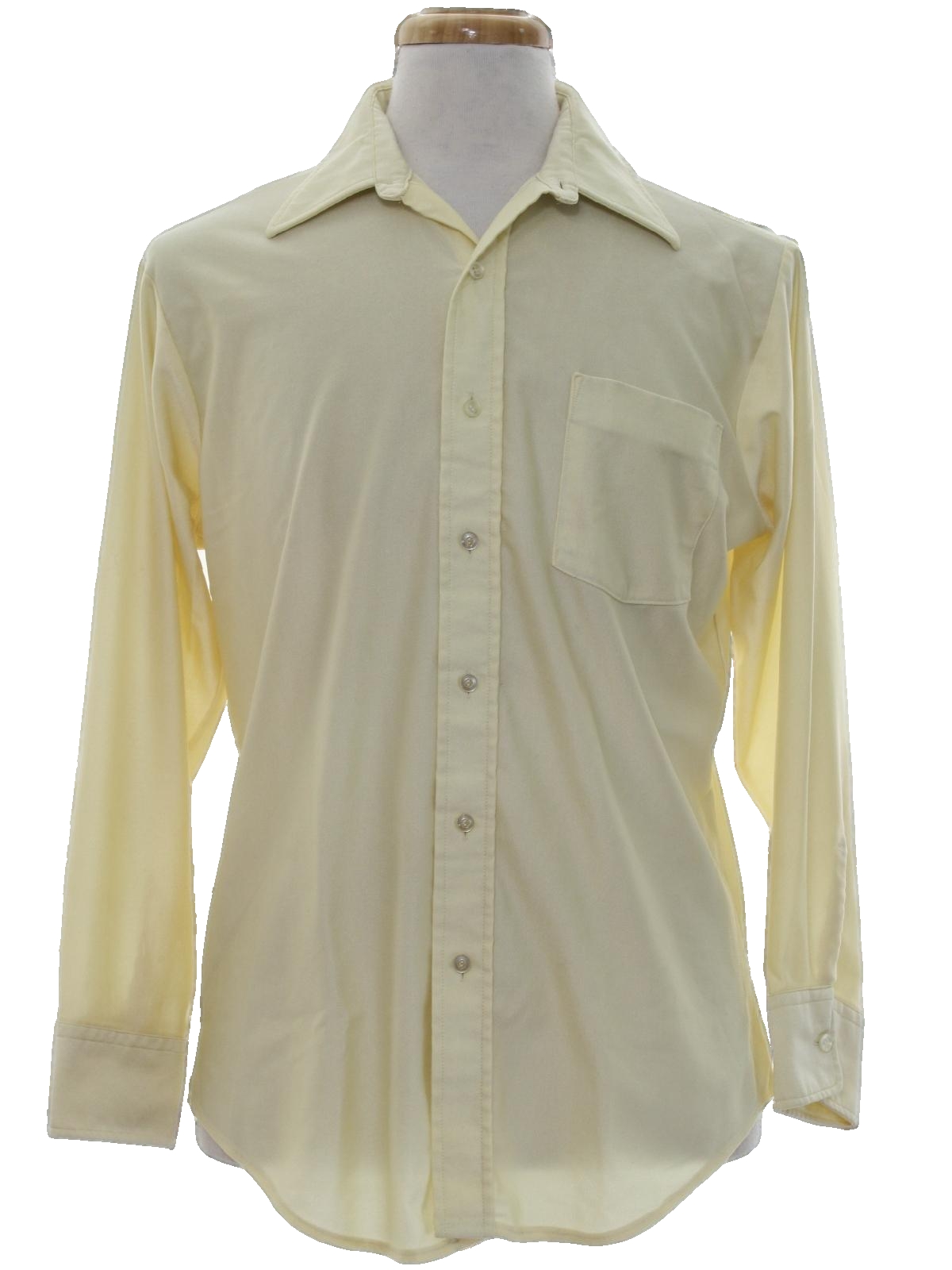 1970's Disco Shirt (Qiana): 70s -Qiana- Mens maize background shiny ...