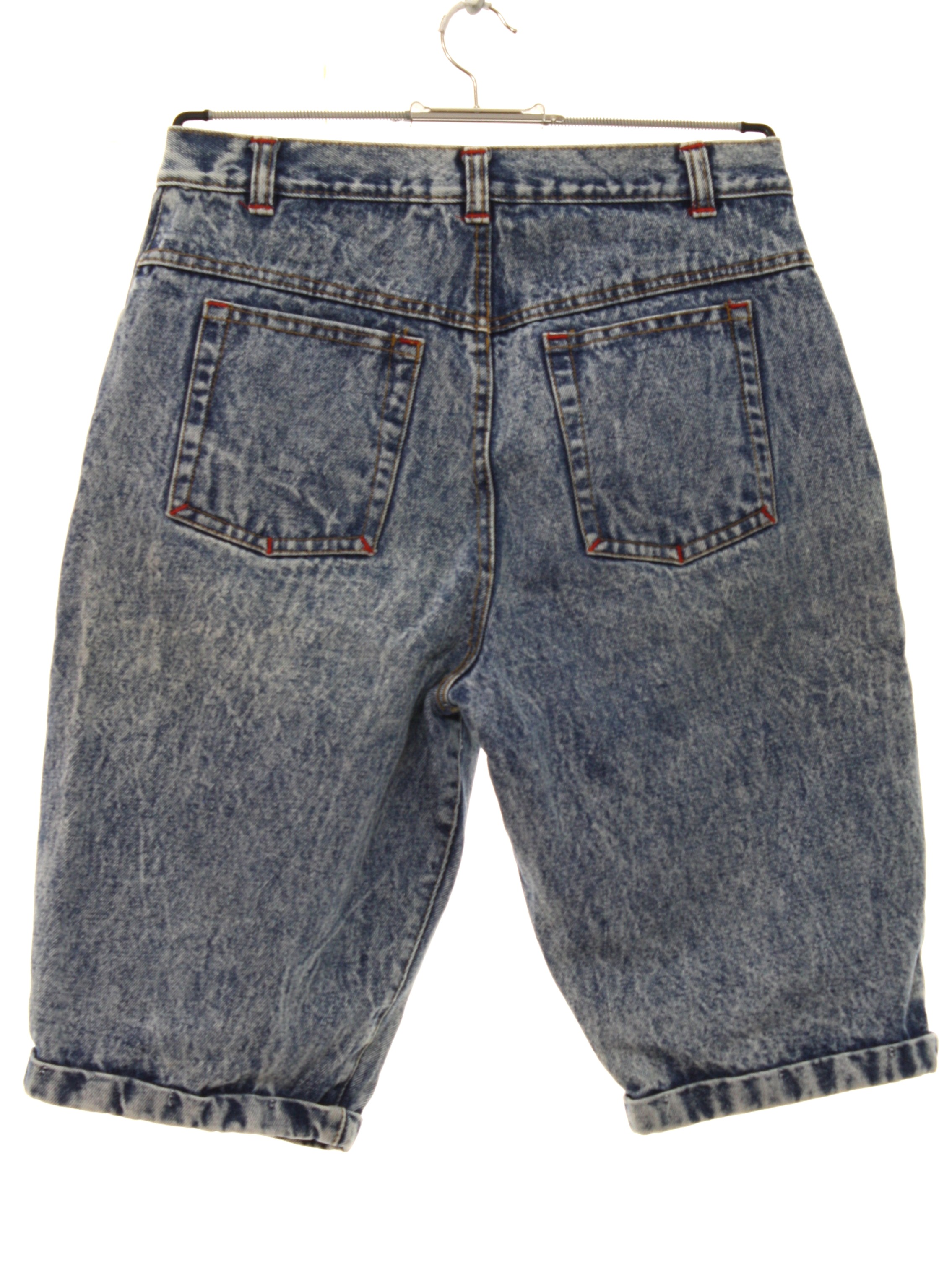 1980's Retro Shorts: 80s -No Label- Womens stone washed blue cotton ...