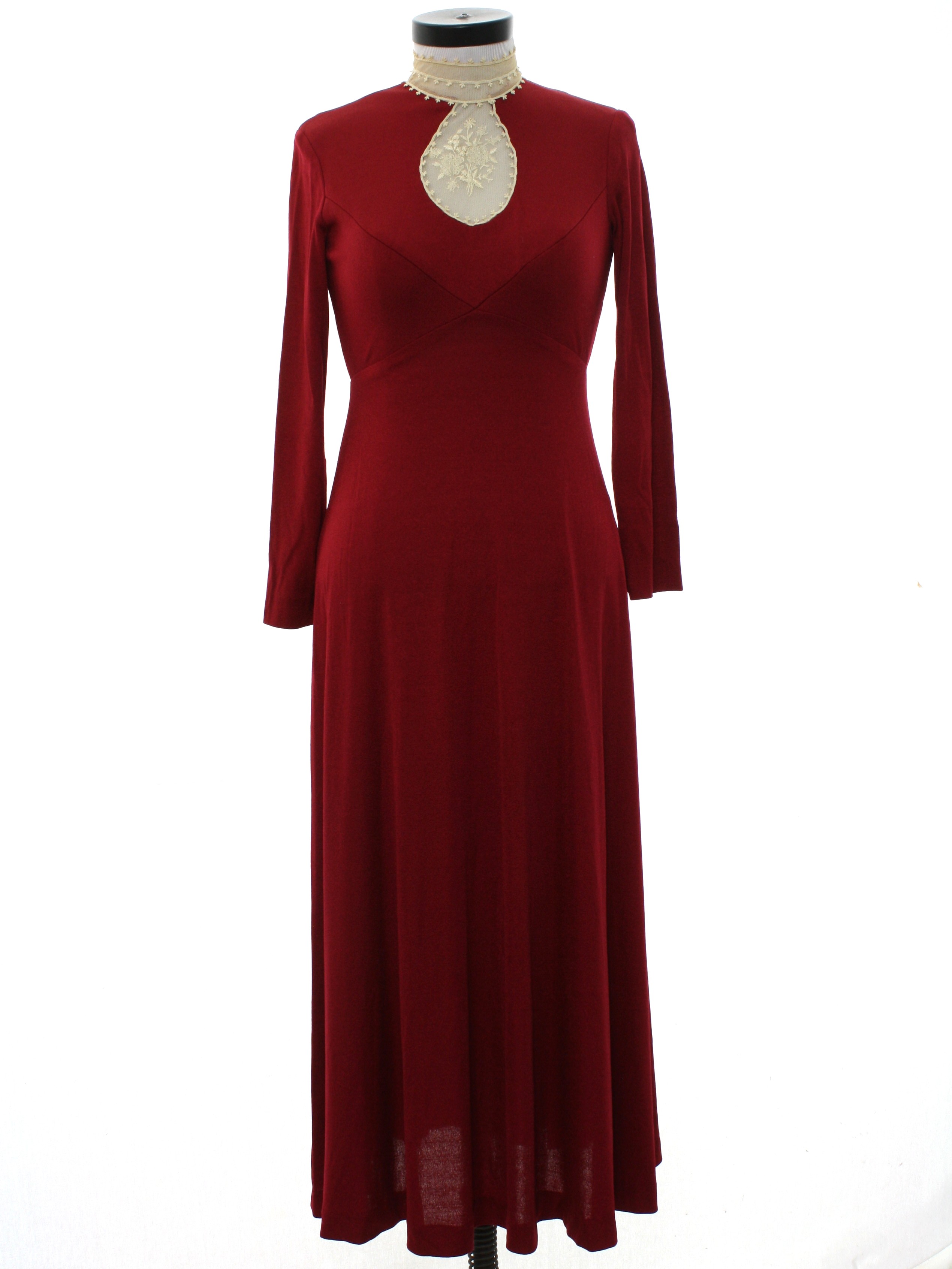 Retro 1970's Dress (Label Missing) : 70s -Label Missing- Womens wine ...