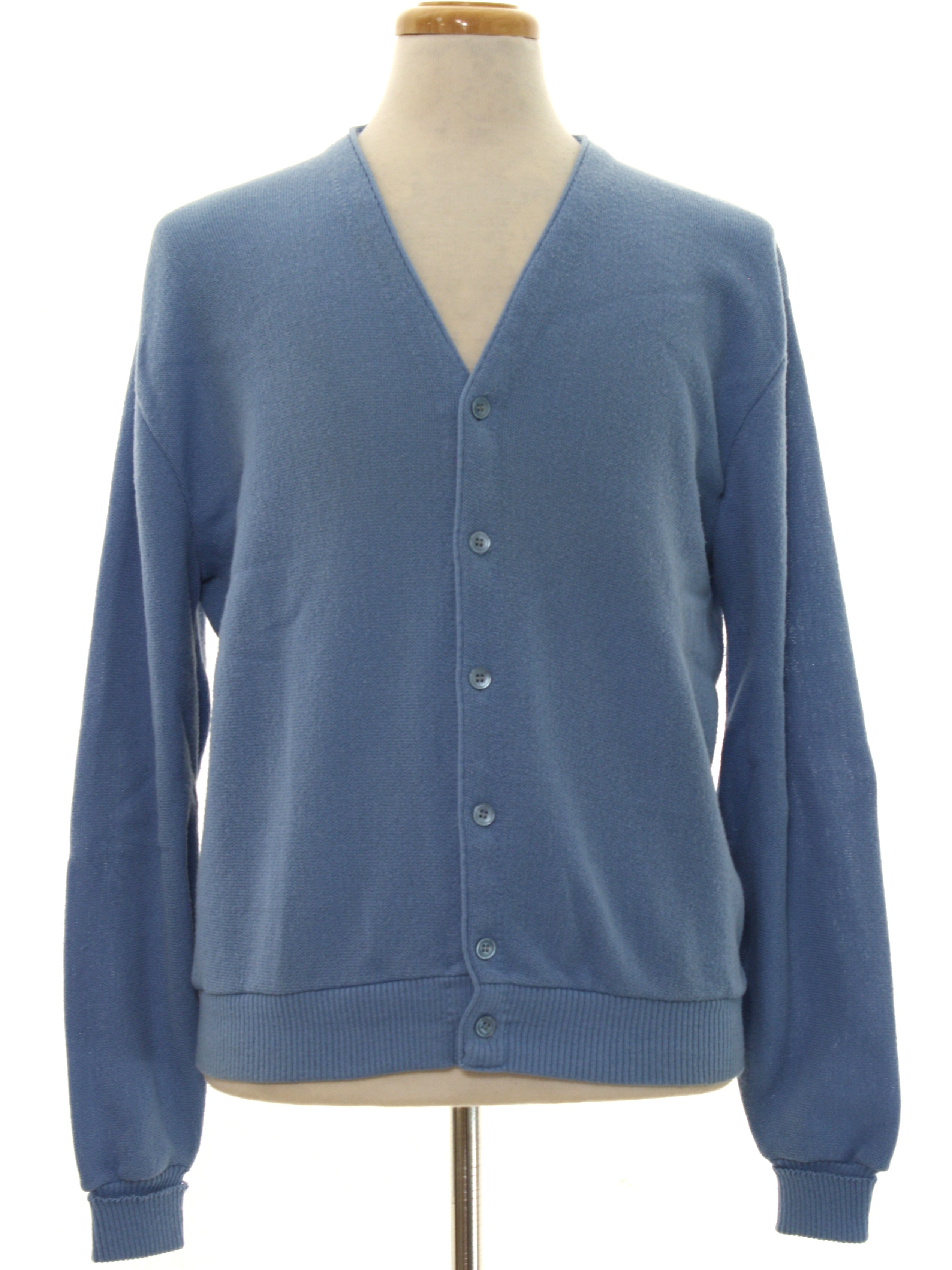 Retro 1970's Sweater (Jantzen) : 70s -Jantzen- Mens Lake blue acrylic ...