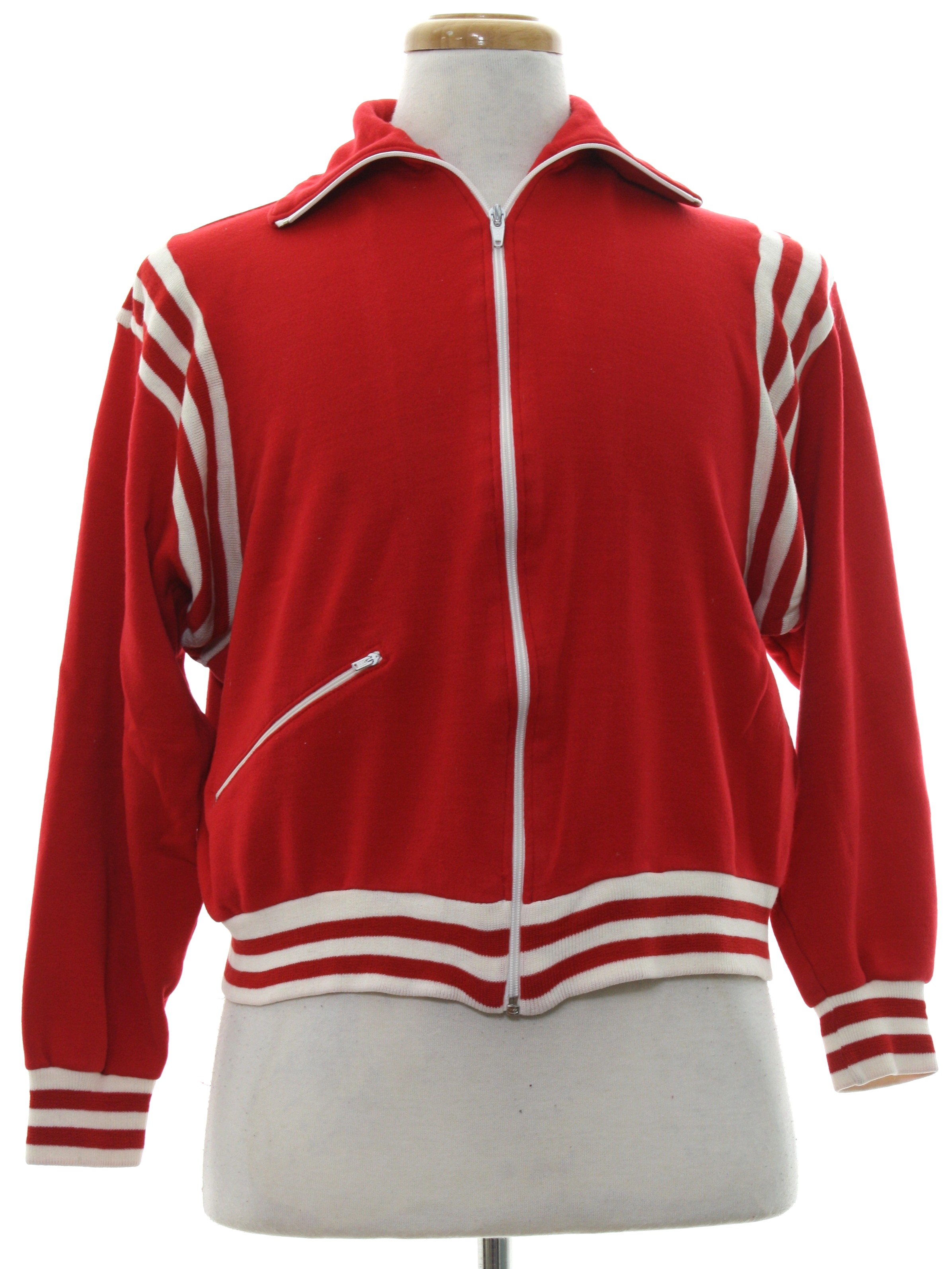 1980's Retro Jacket: 80s -Amera Sport- Unisex red and white acrylic ...