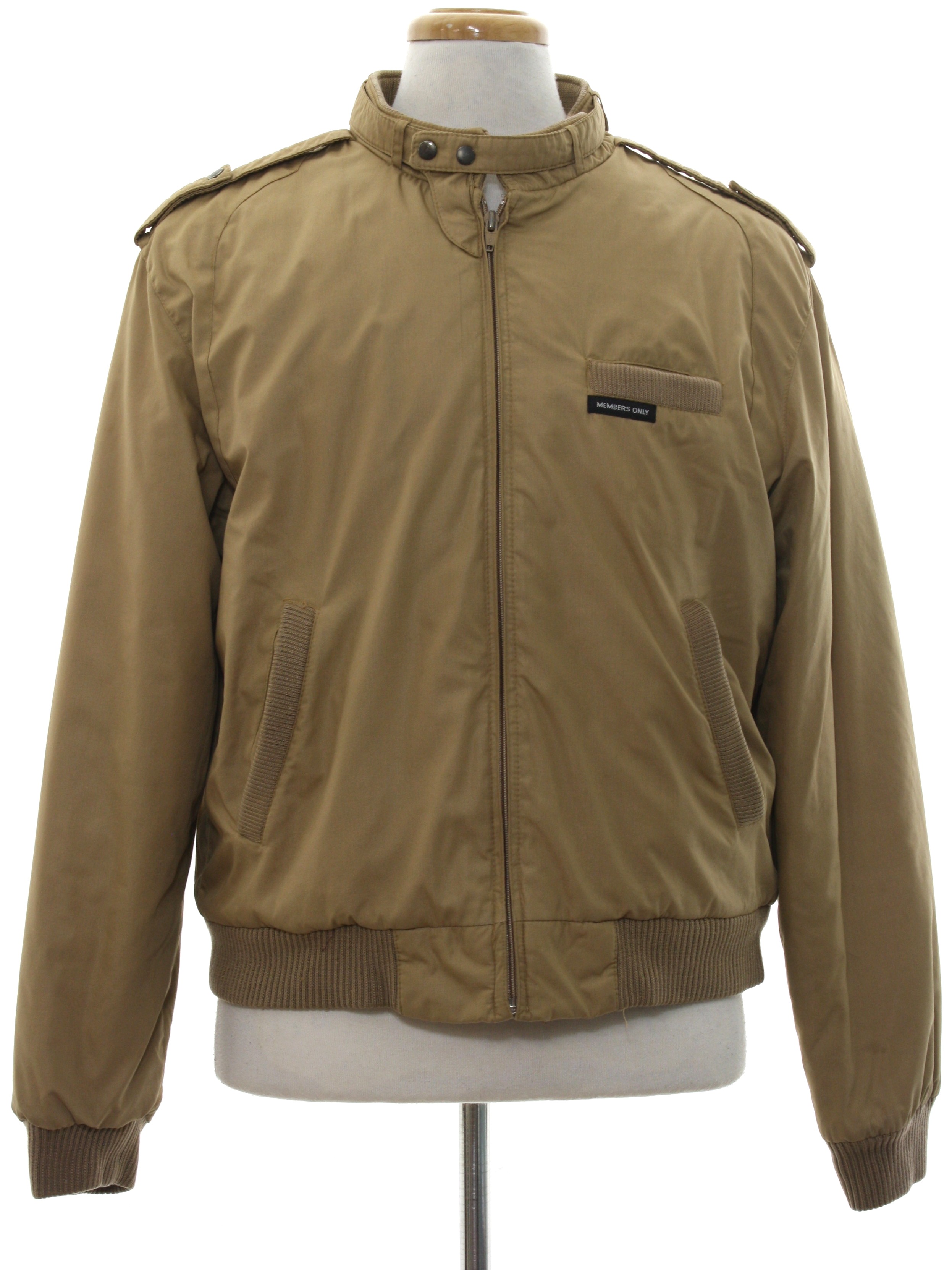 Retro 80s Jacket (Members Only) : 80s -Members Only- Mens tan polyester ...