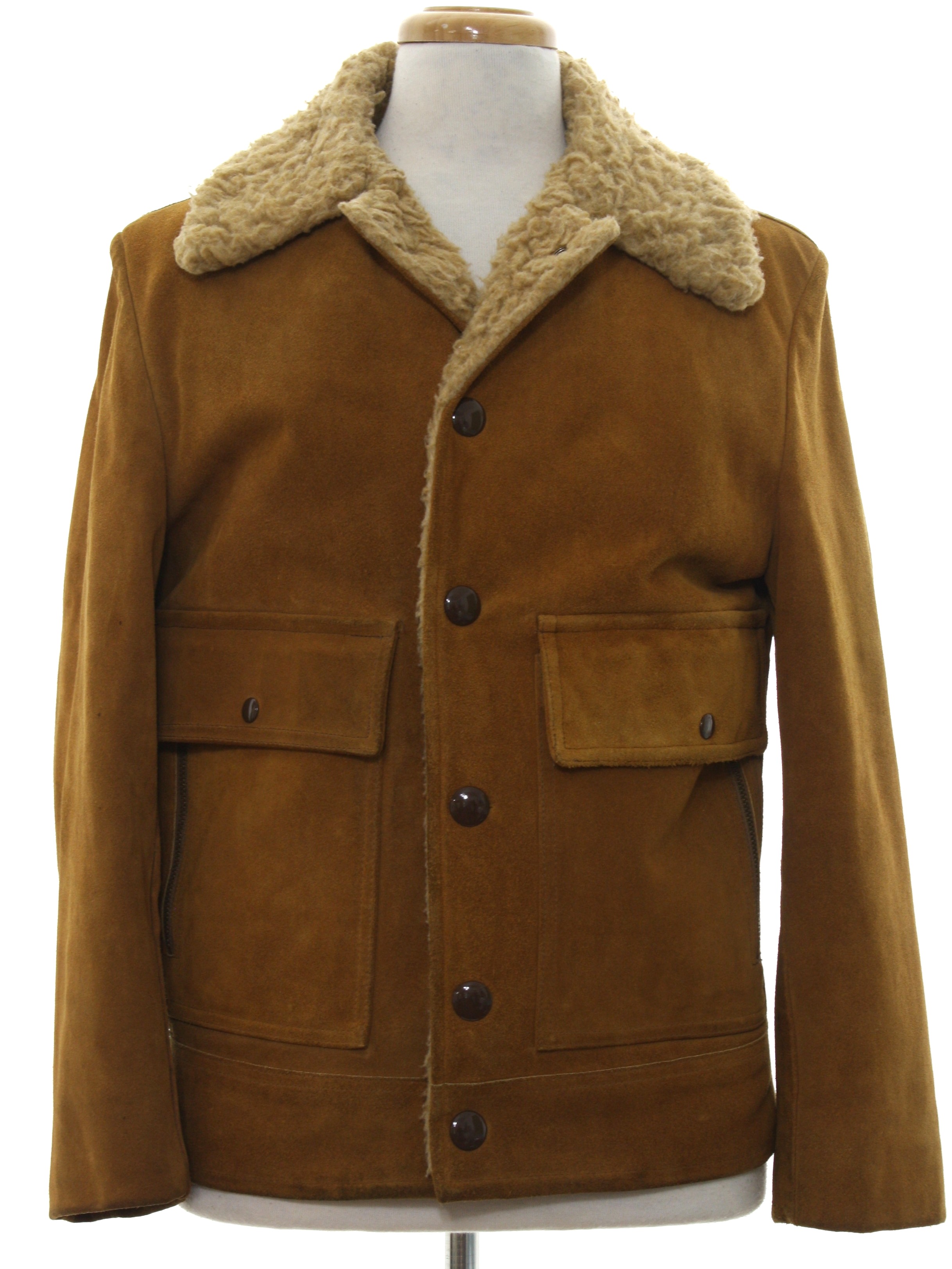 1970s Vintage Leather Jacket: 70s -Lakeland- Mens gold brown background ...