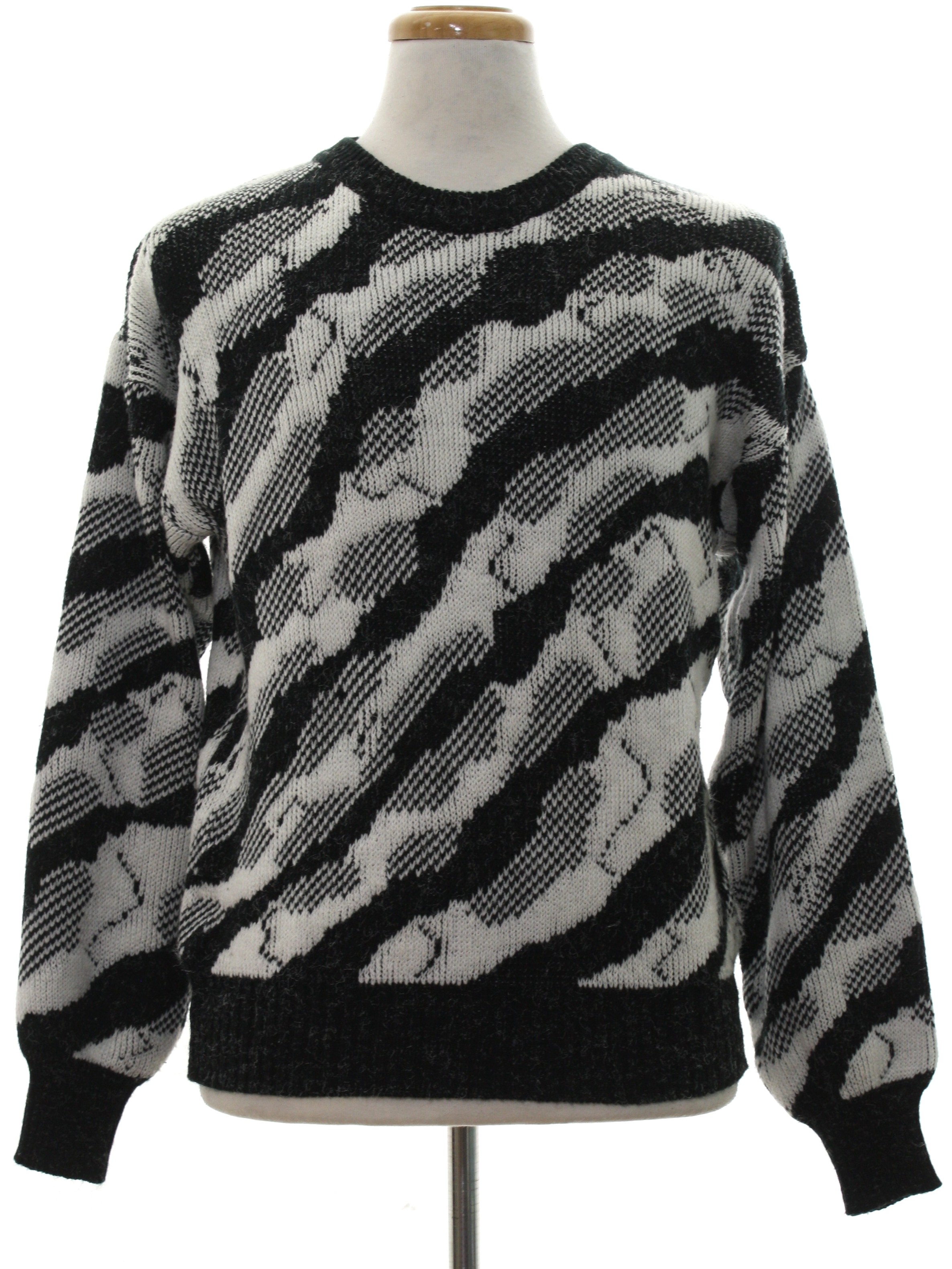 Retro 1980s Sweater: 80s -Limited Editions- Mens heathered black and ...
