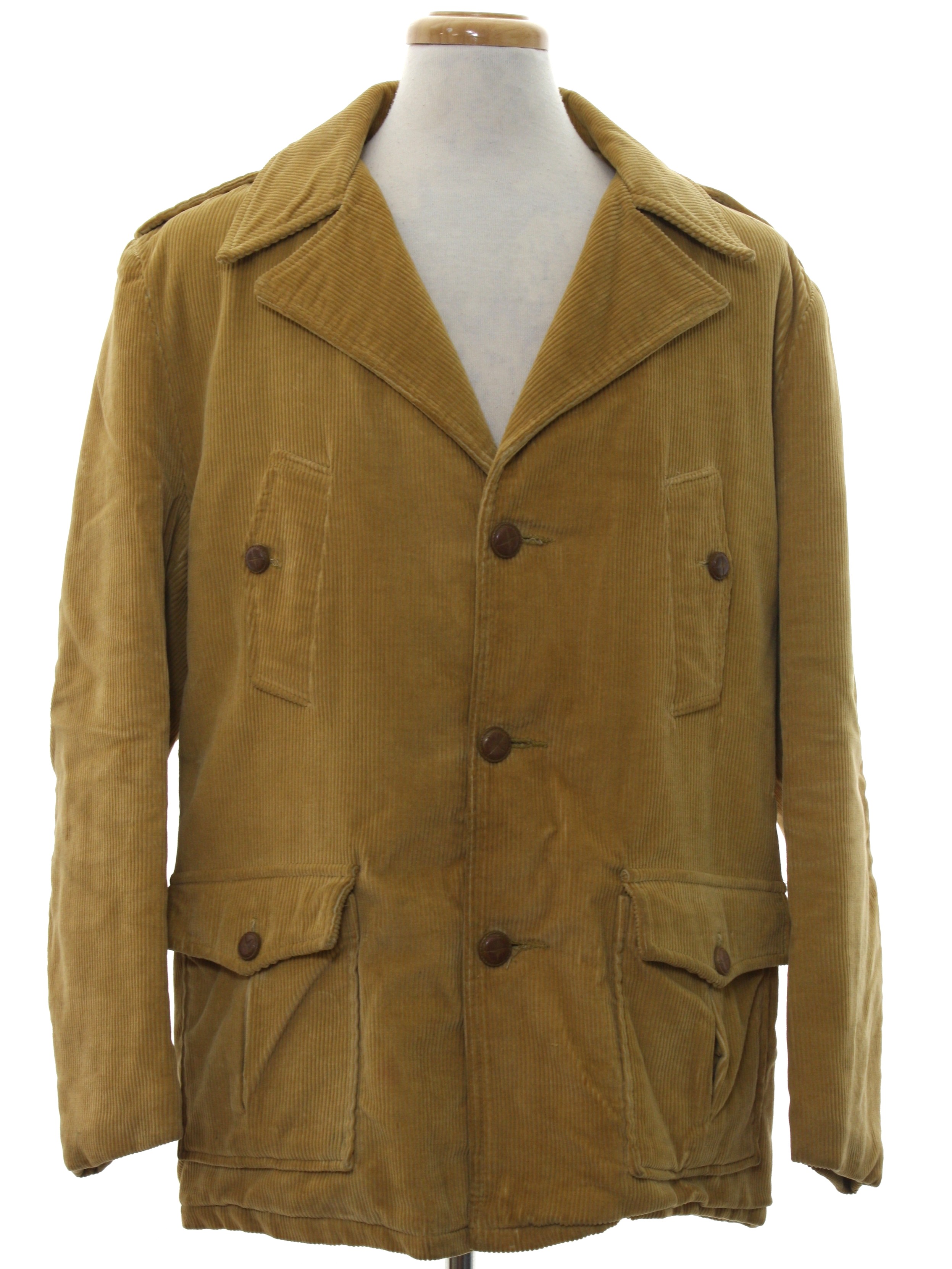Vintage 1970's Jacket: 70s -Salmar- Mens honey tan wide wale cotton ...
