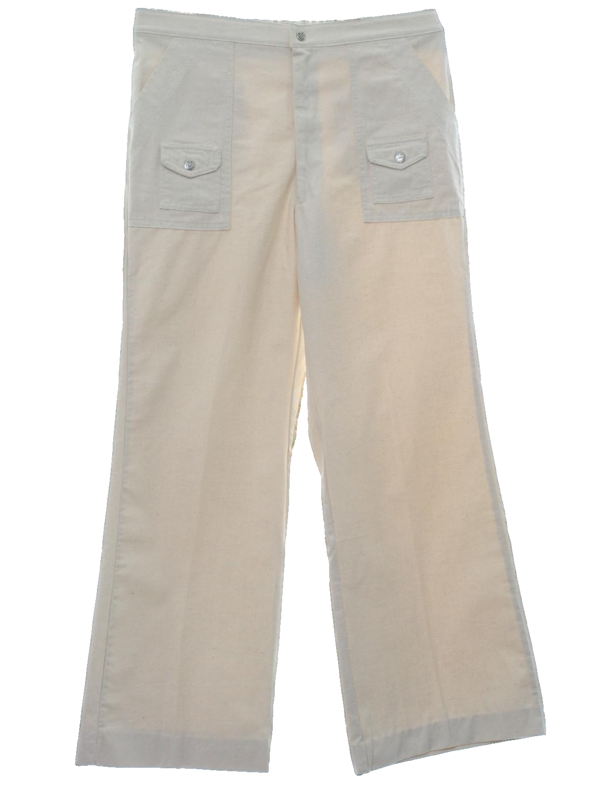 1970's Flared Pants / Flares (Stubbies): 70s -Stubbies- Mens off white ...