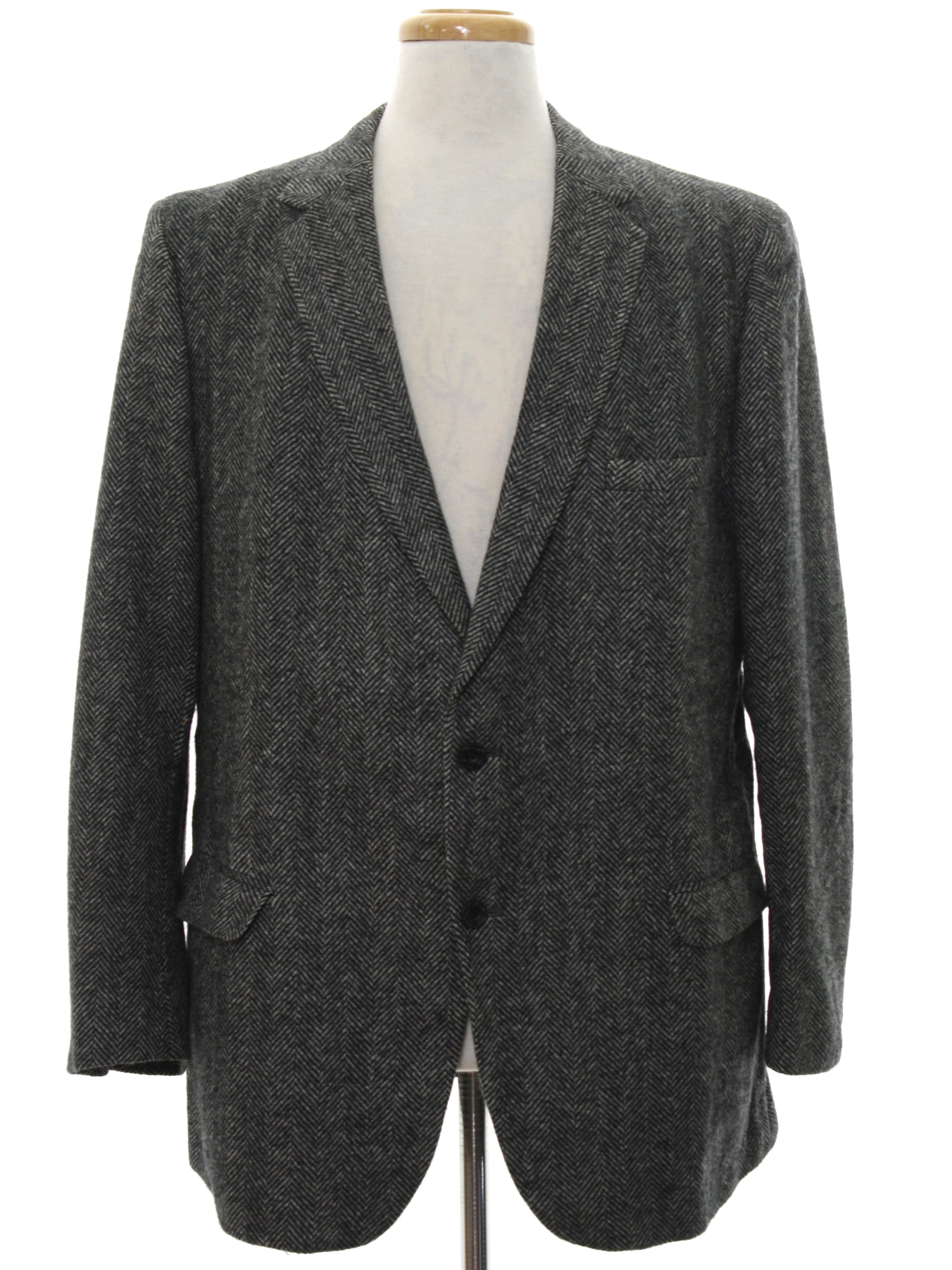Vintage 60s Jacket: 60s -Richards Clothing- Mens black and white ...