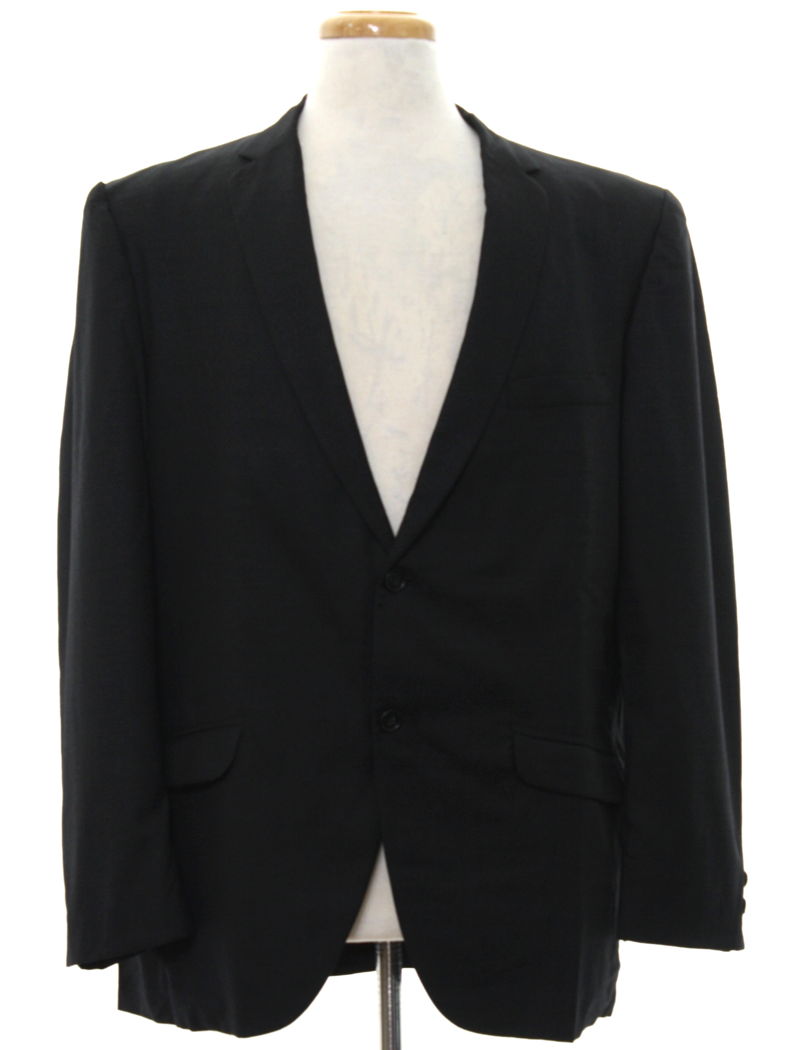 Retro Sixties Jacket: 60s -Brent- Mens black background wool blend ...