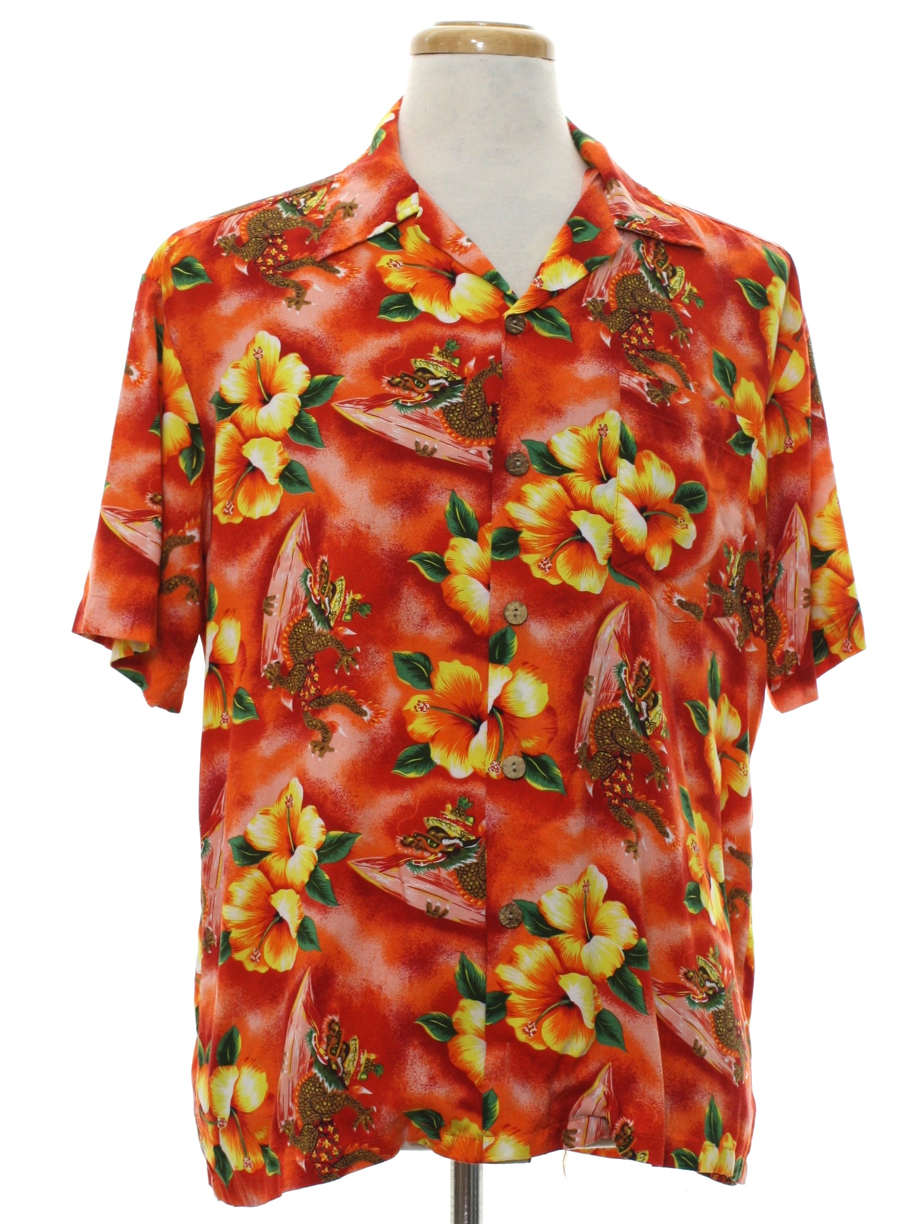 Retro 1980's Hawaiian Shirt (Kennington) : 80s -Kennington- Mens red ...