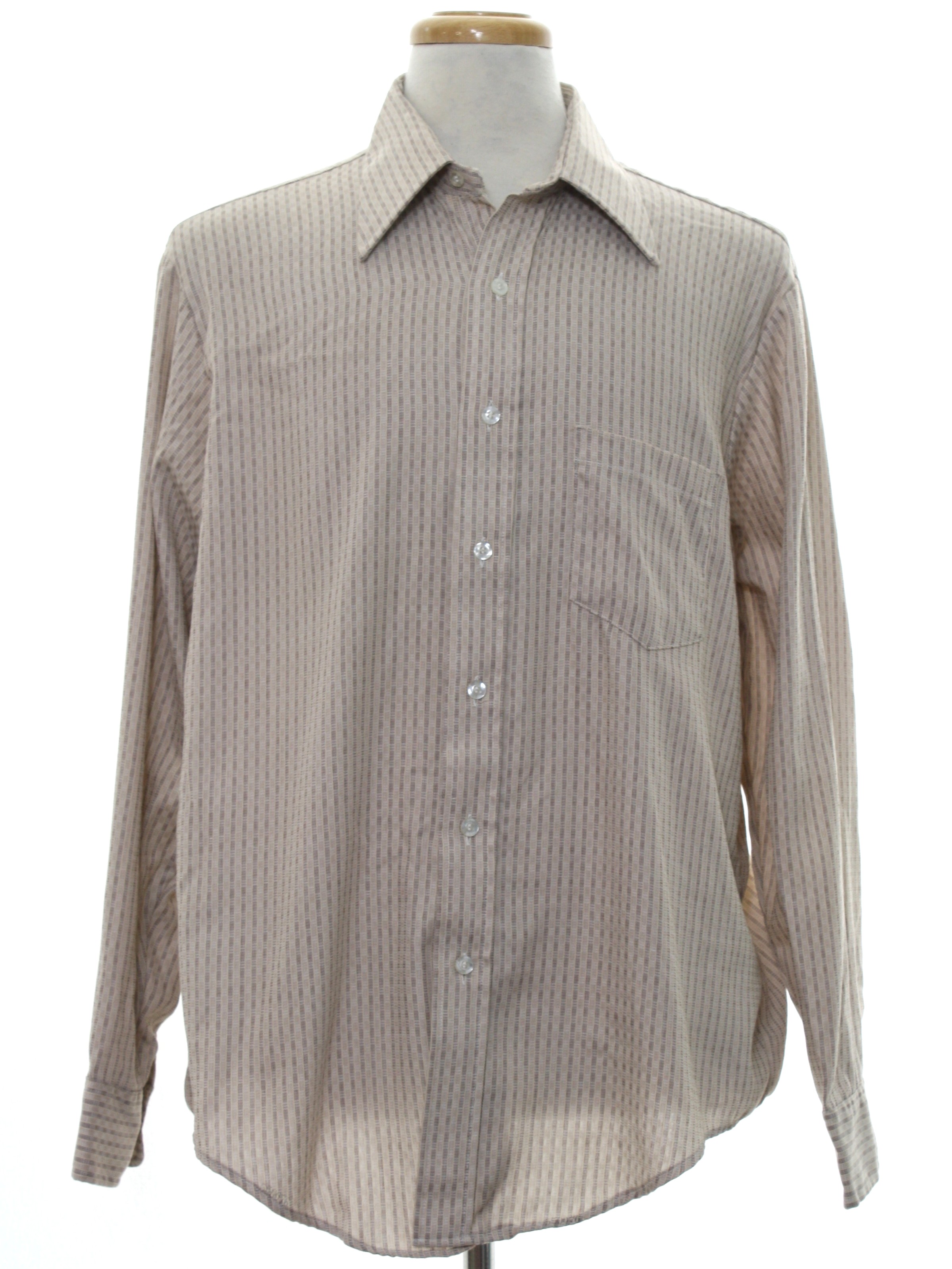 JC Penney 1970s Vintage Shirt: 70s -JC Penney- Mens off white ...