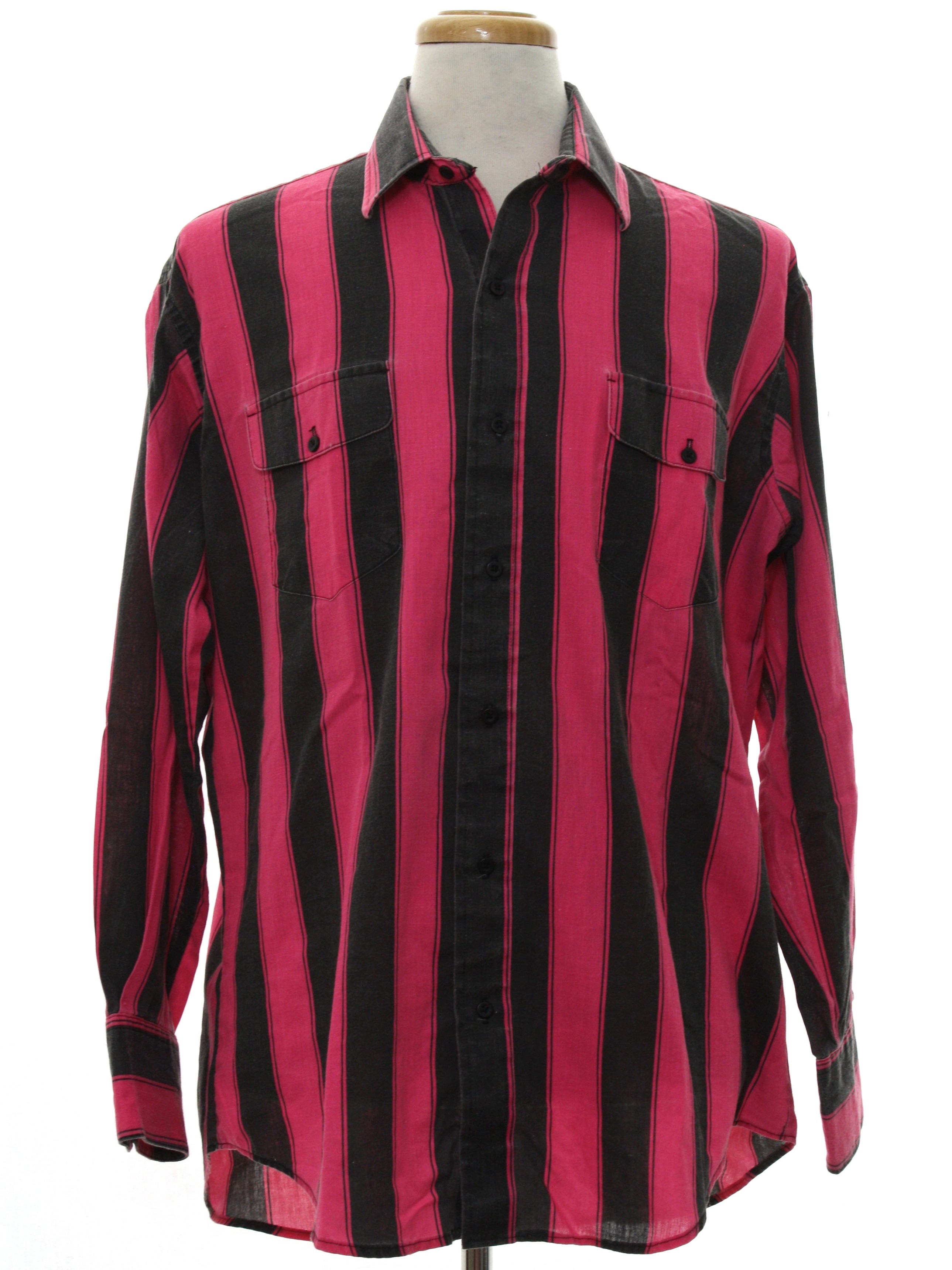 1980's Retro Western Shirt: 80s -Western Classics- Mens dark pink and ...