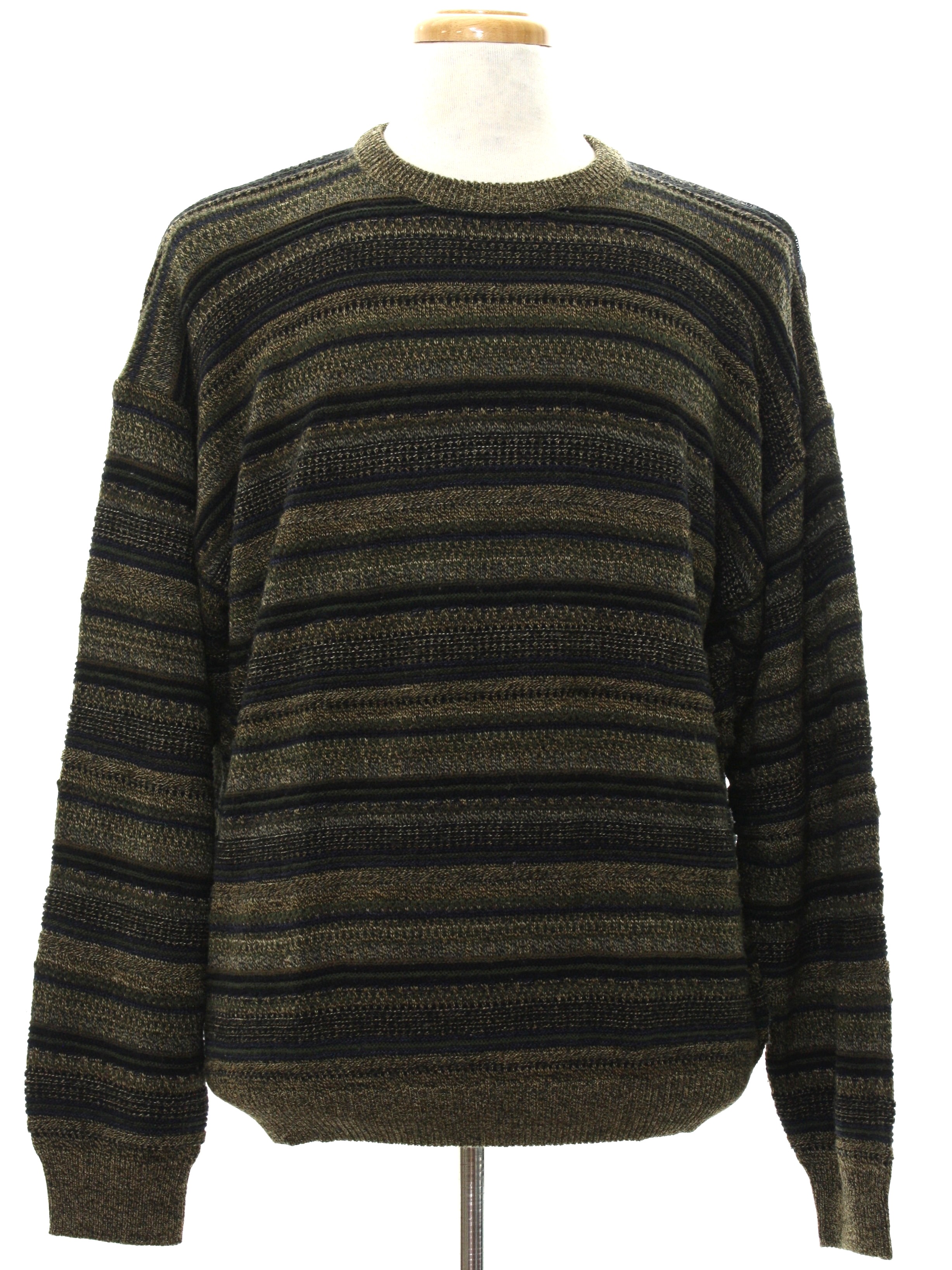 1980's Retro Sweater: 80s -Cambridge Classics- Mens khaki green ...