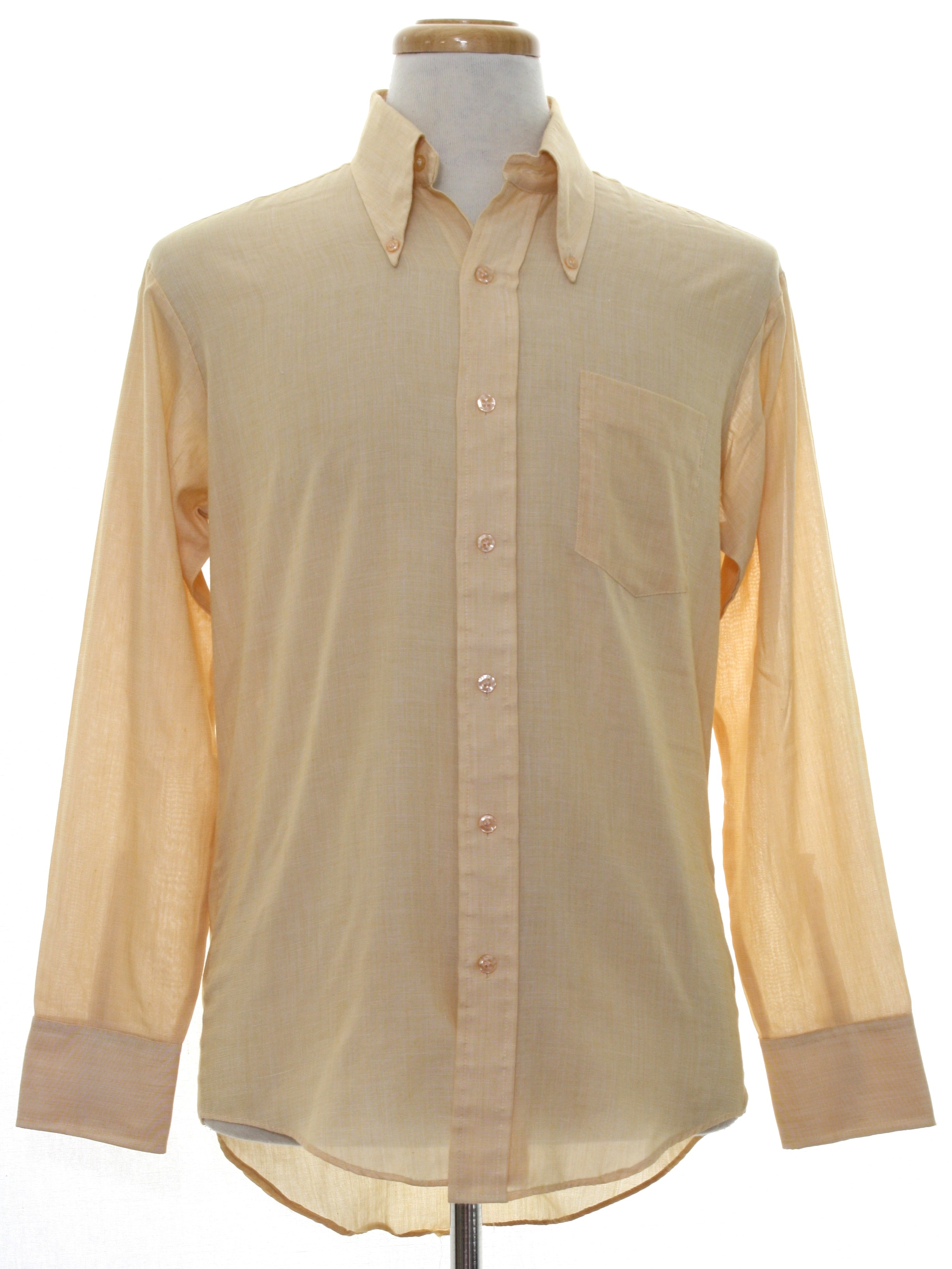 1970's Shirt (K Mart): 70s -K Mart- Mens peachy tan background ...