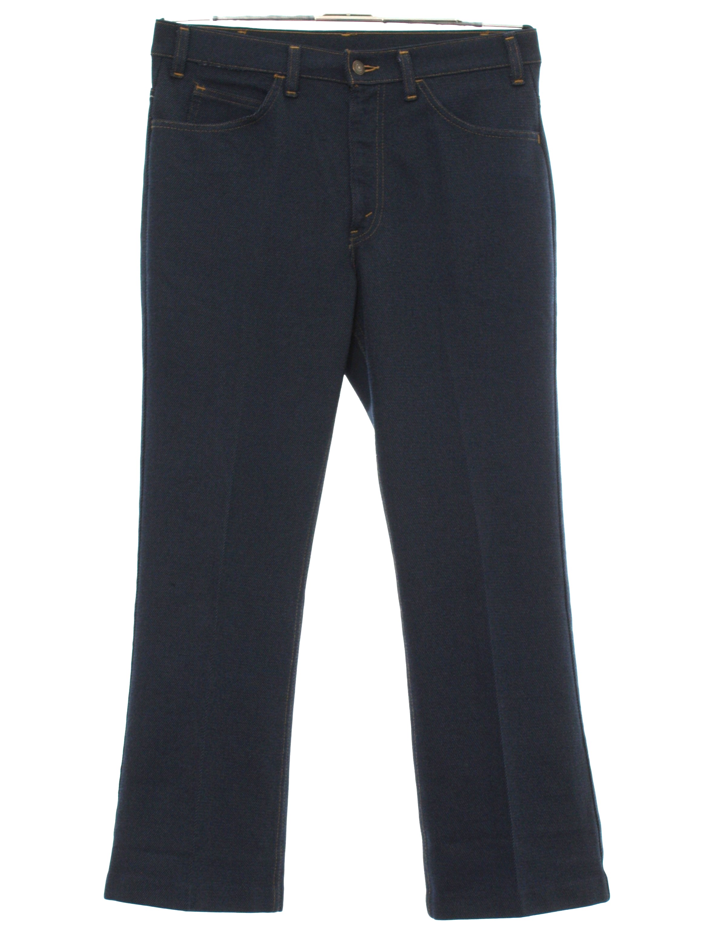 70's Vintage Flared Pants / Flares: 70s -Levis- Mens dark blue denim ...