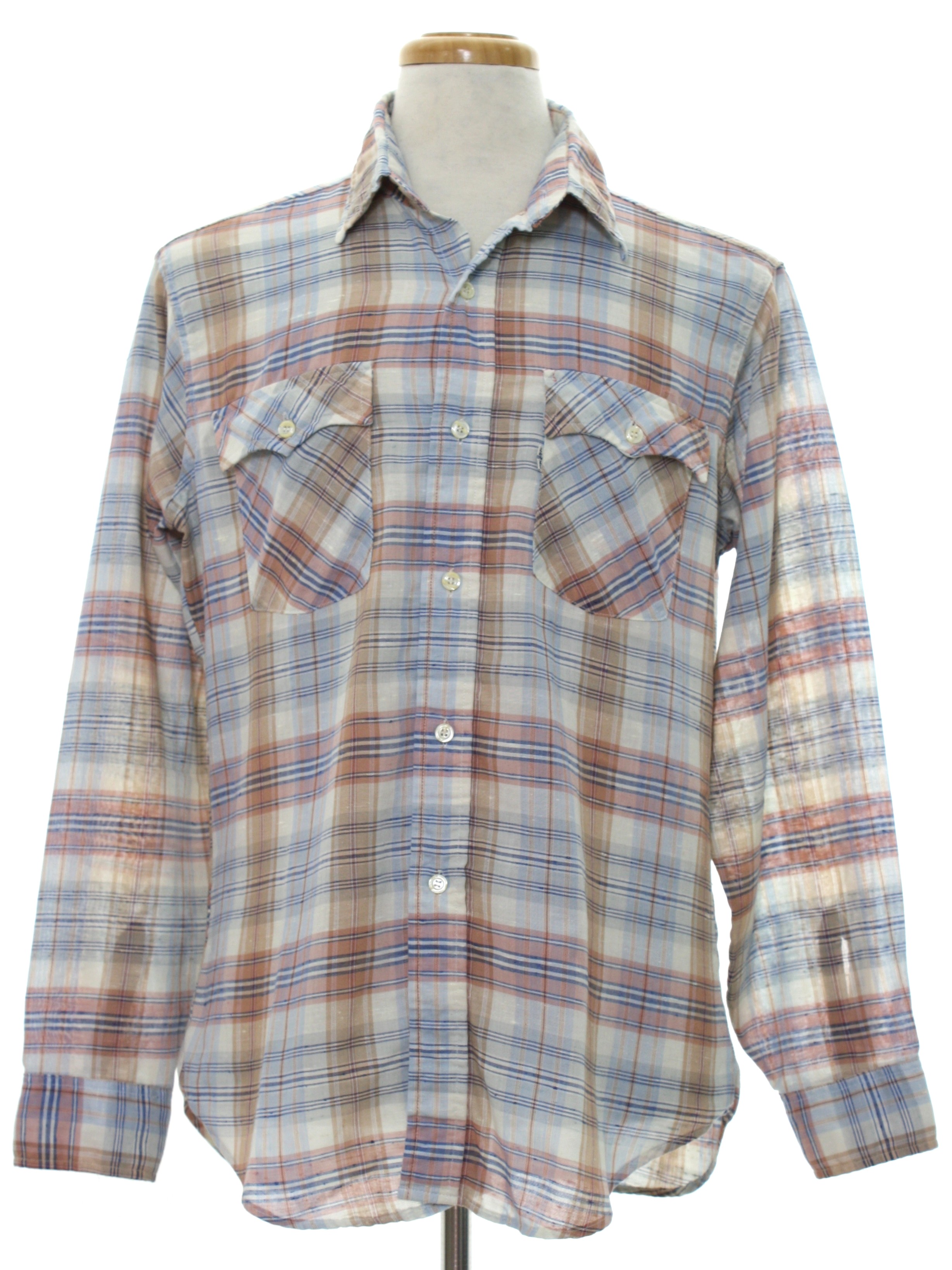 Eighties Vintage Western Shirt: 80s -Levis- Mens light blue background ...