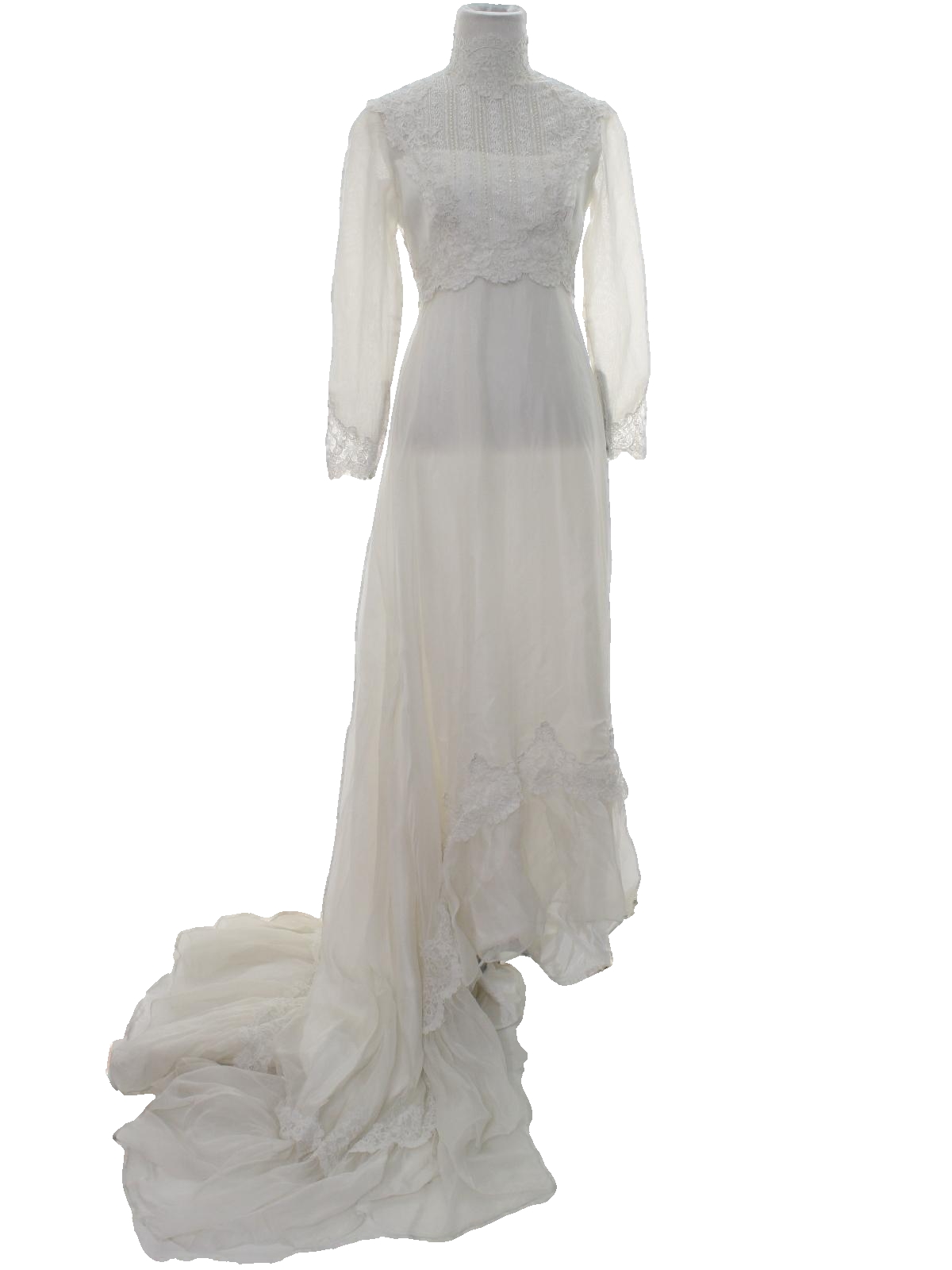 1960's Retro Dress: 60s -Care Label- Womens white satin wedding dress ...