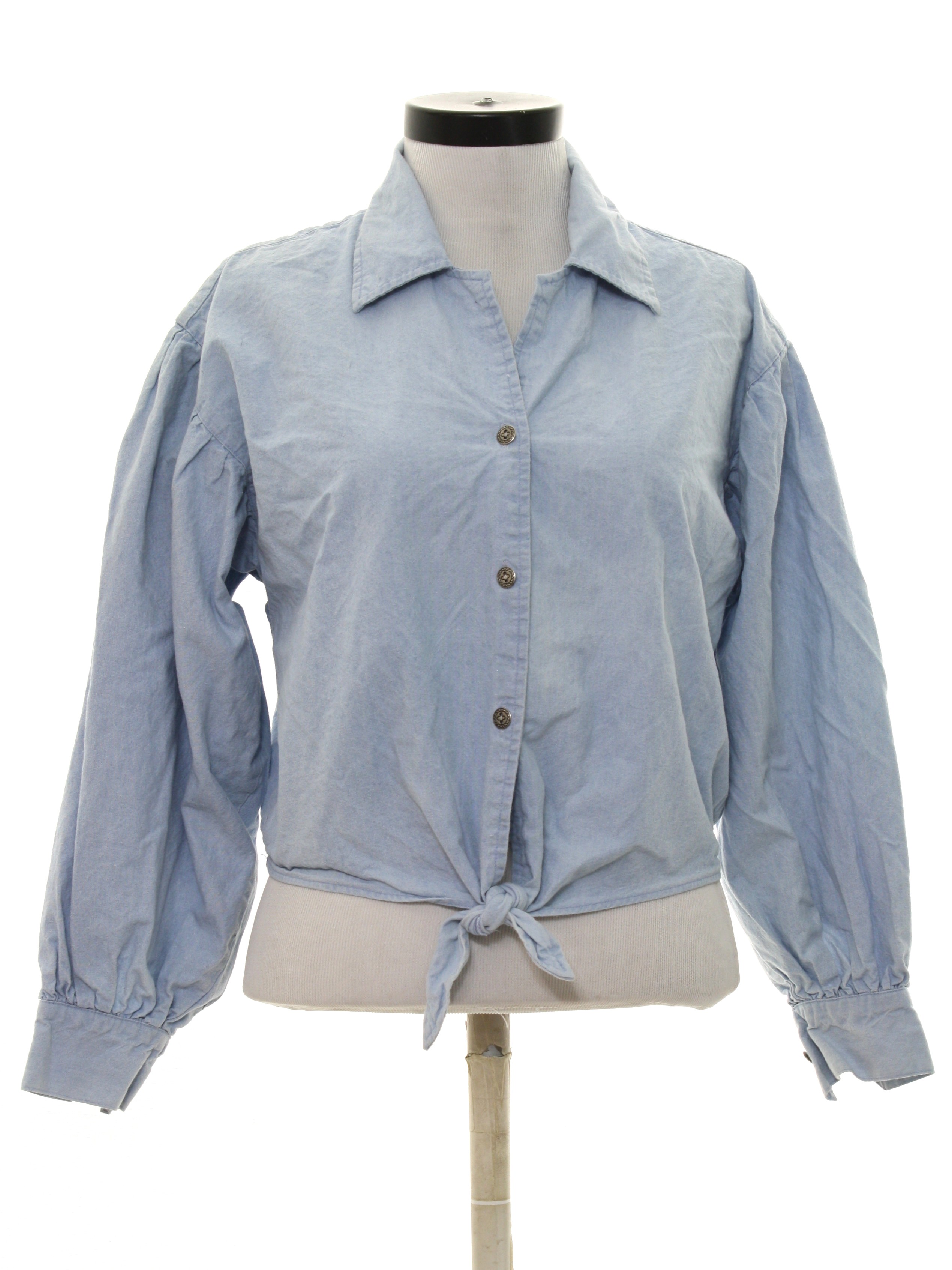 80's Gitano Shirt: Late 80s -Gitano- Womens light blue background ...